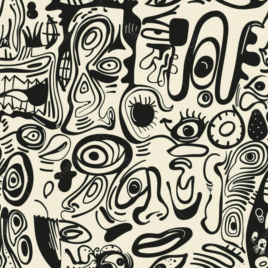 Textura Abstrata Olhos Pretos para Fundo