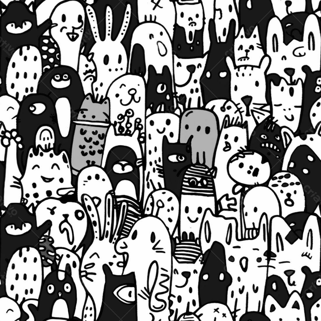 Textura Monstros e Animais para Fundo