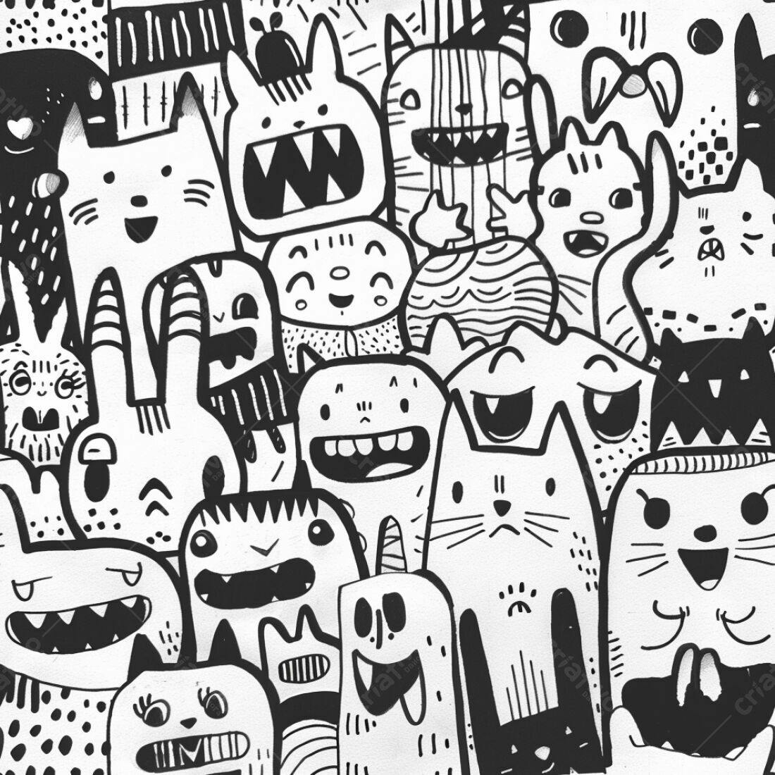 Textura Monstros Desenho para Fundo