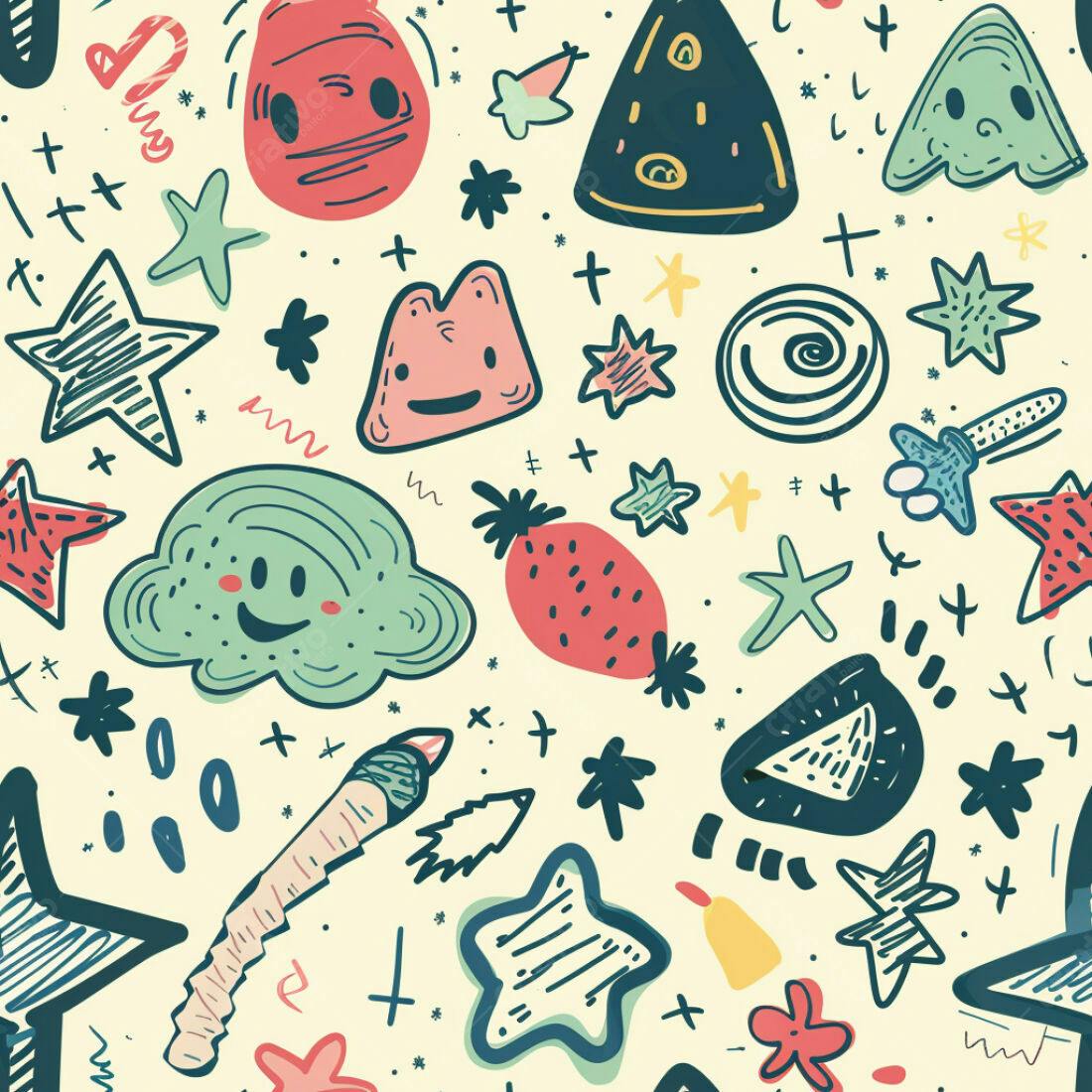 Textura Desenho Infantil Colorido para Fundo