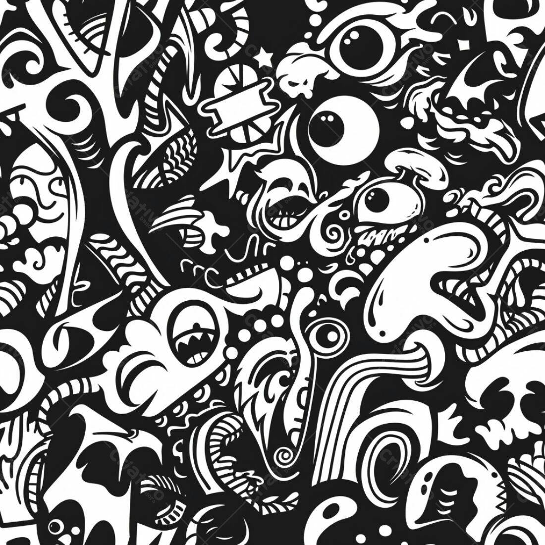 Textura Abstrata Preto e Branco para Fundo