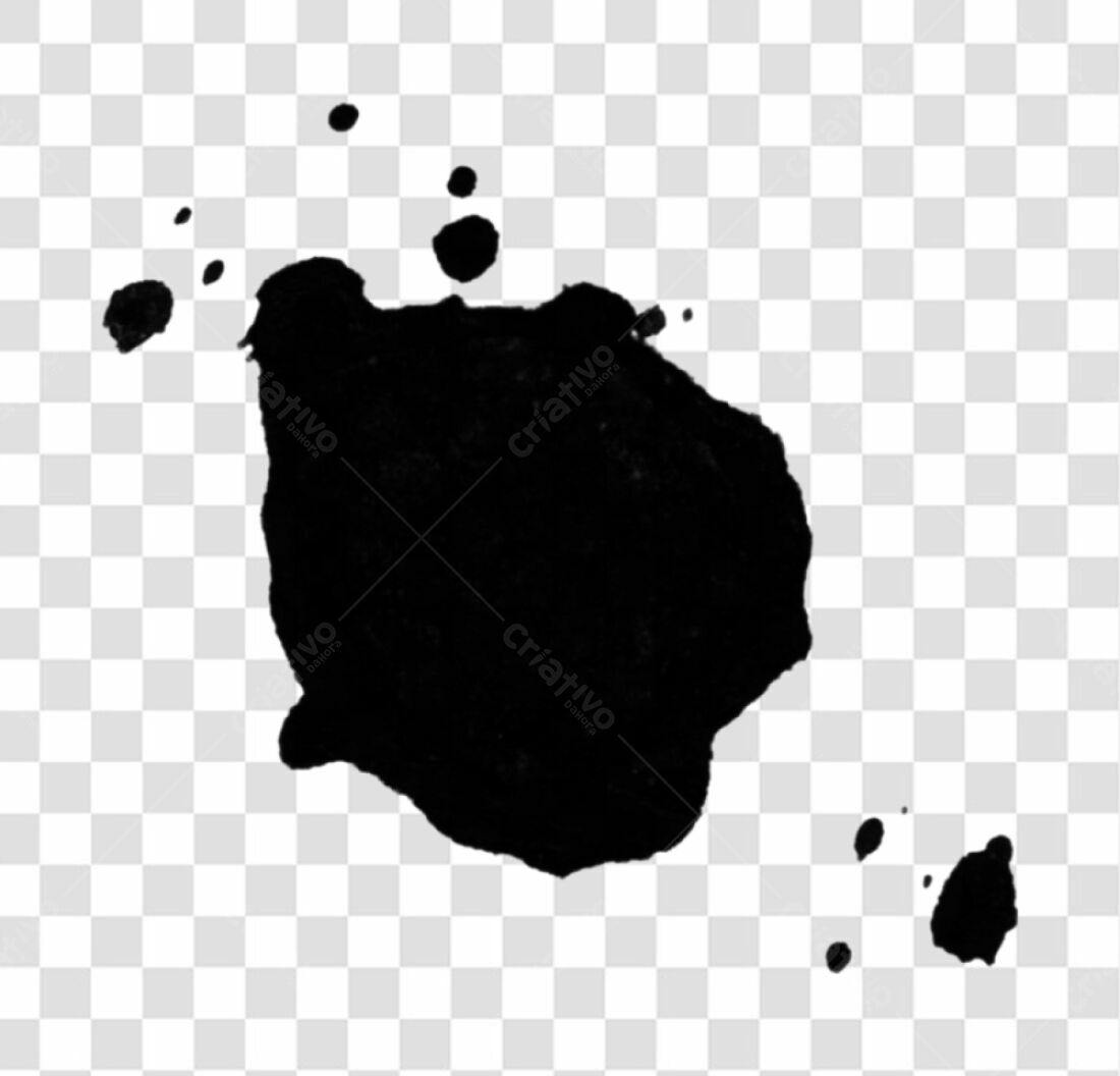 Icone abstrato em tinta preta PNG com fundo transparente