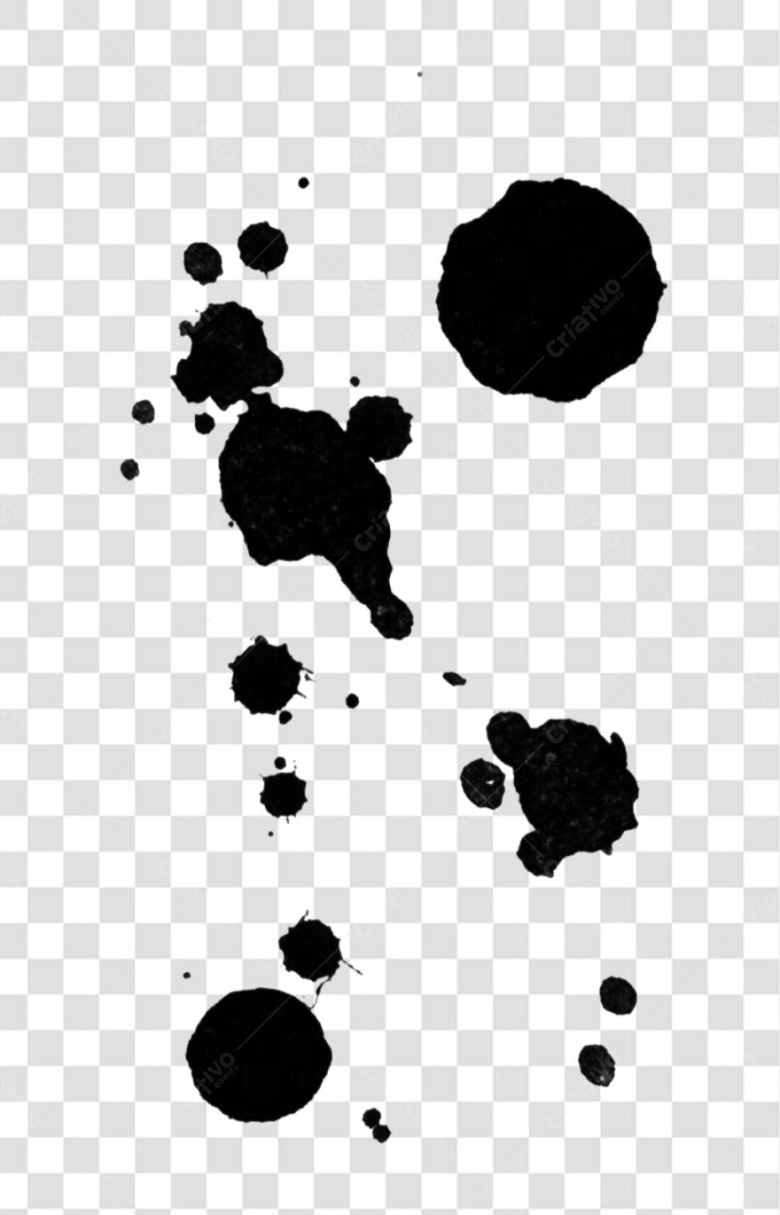 Icones de respingos de tinta PNG com fundo transparente