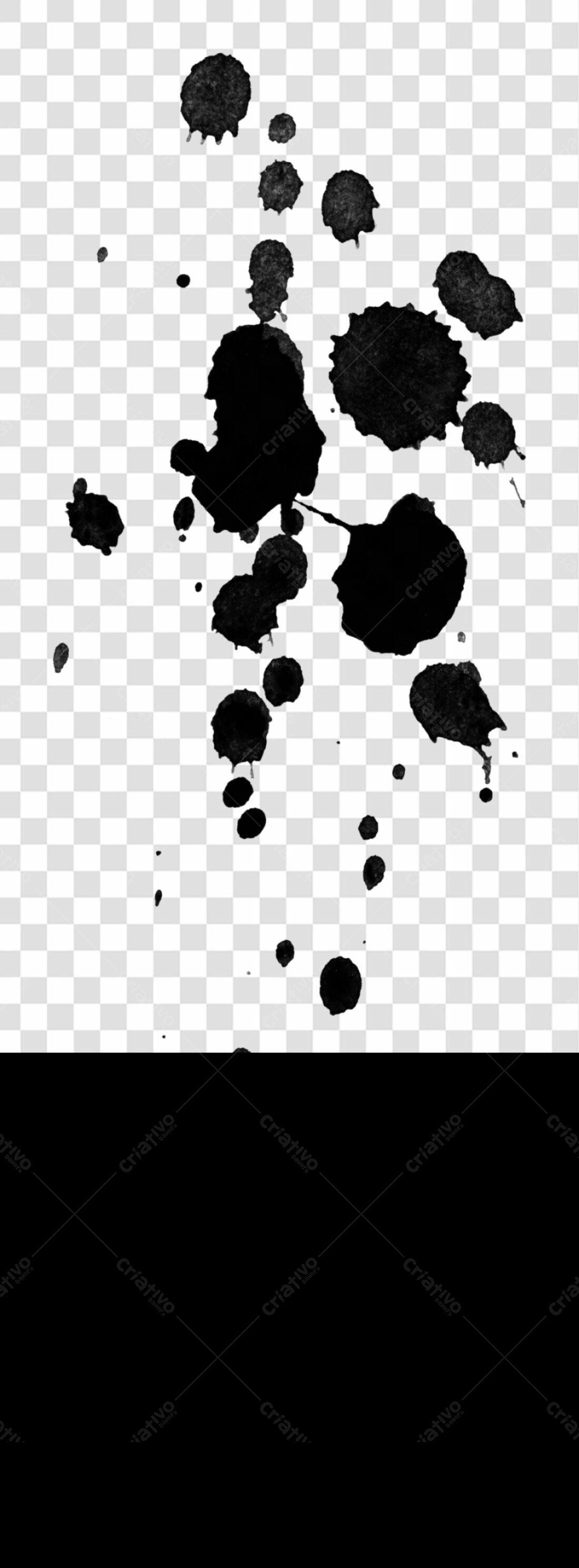 PNG Icone Gotas de tinta pretas com fundo transparente