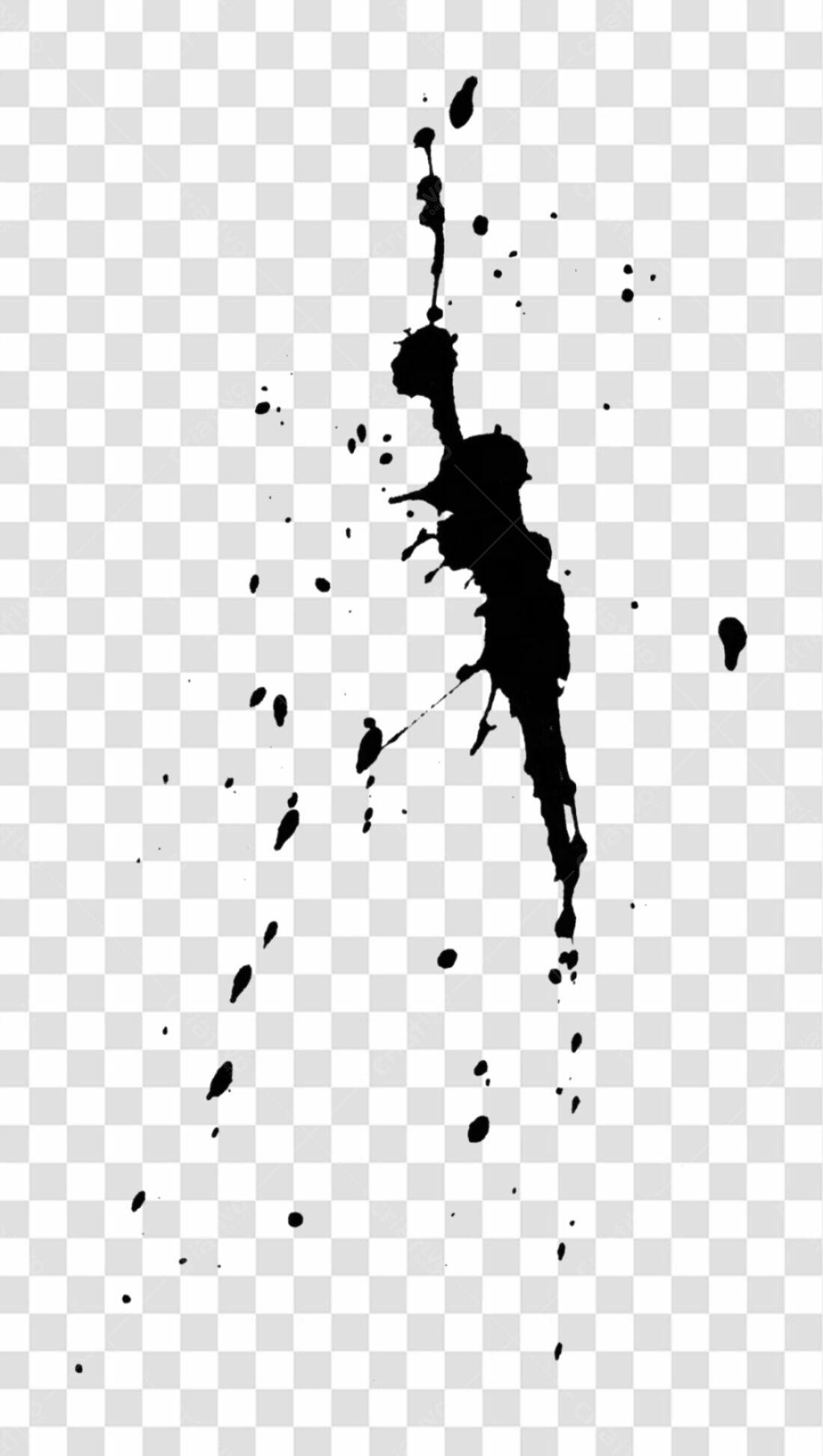 Elemento gráfico PNG com fundo transparente Salpicos de tinta preta