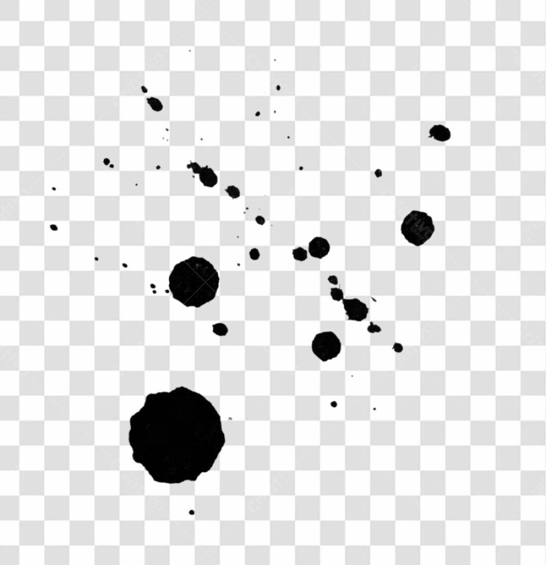 Icone respingos tinta preta PNG com fundo transparente