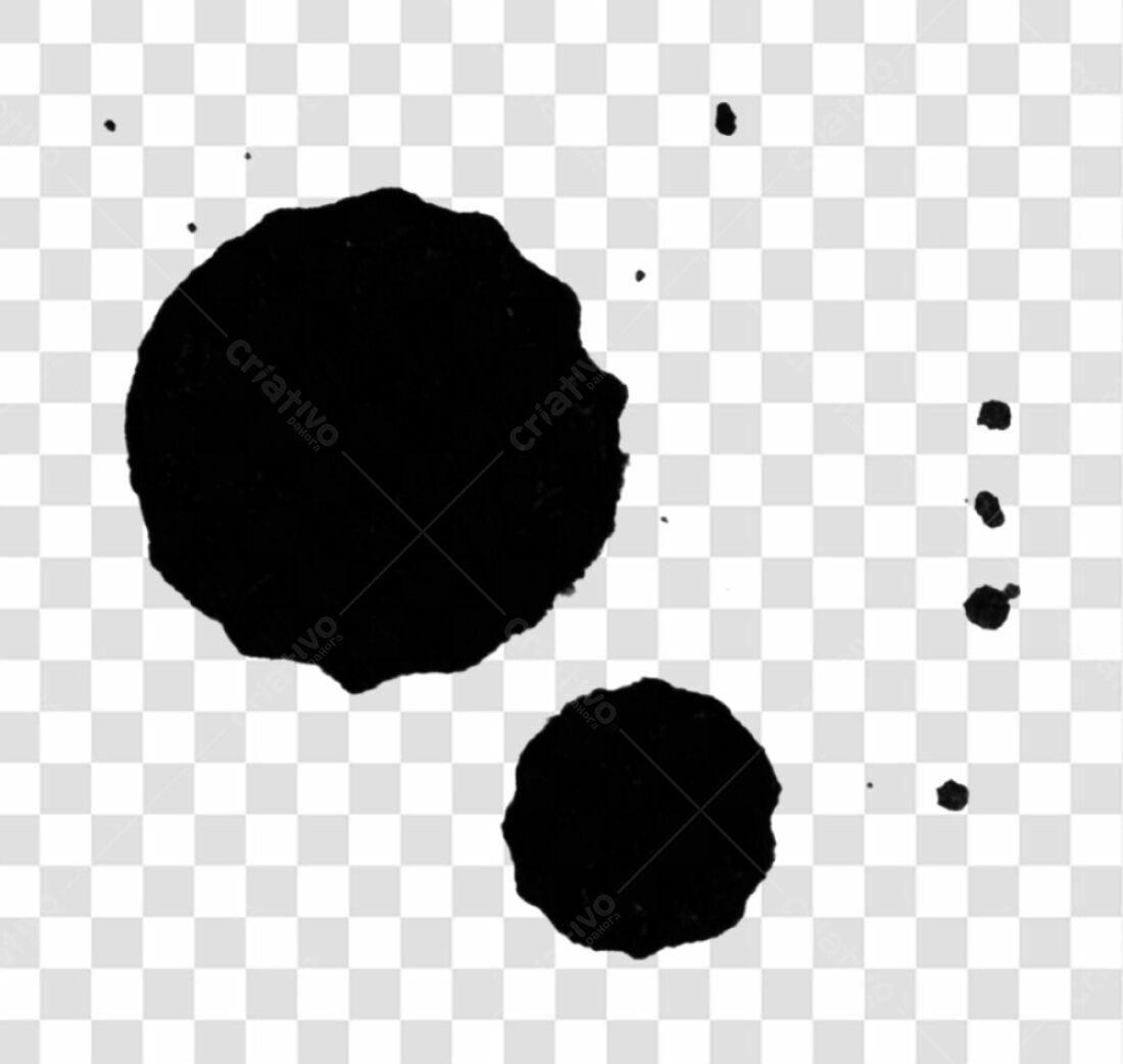 Icone de respingos de tinta preta PNG com fundo transparente