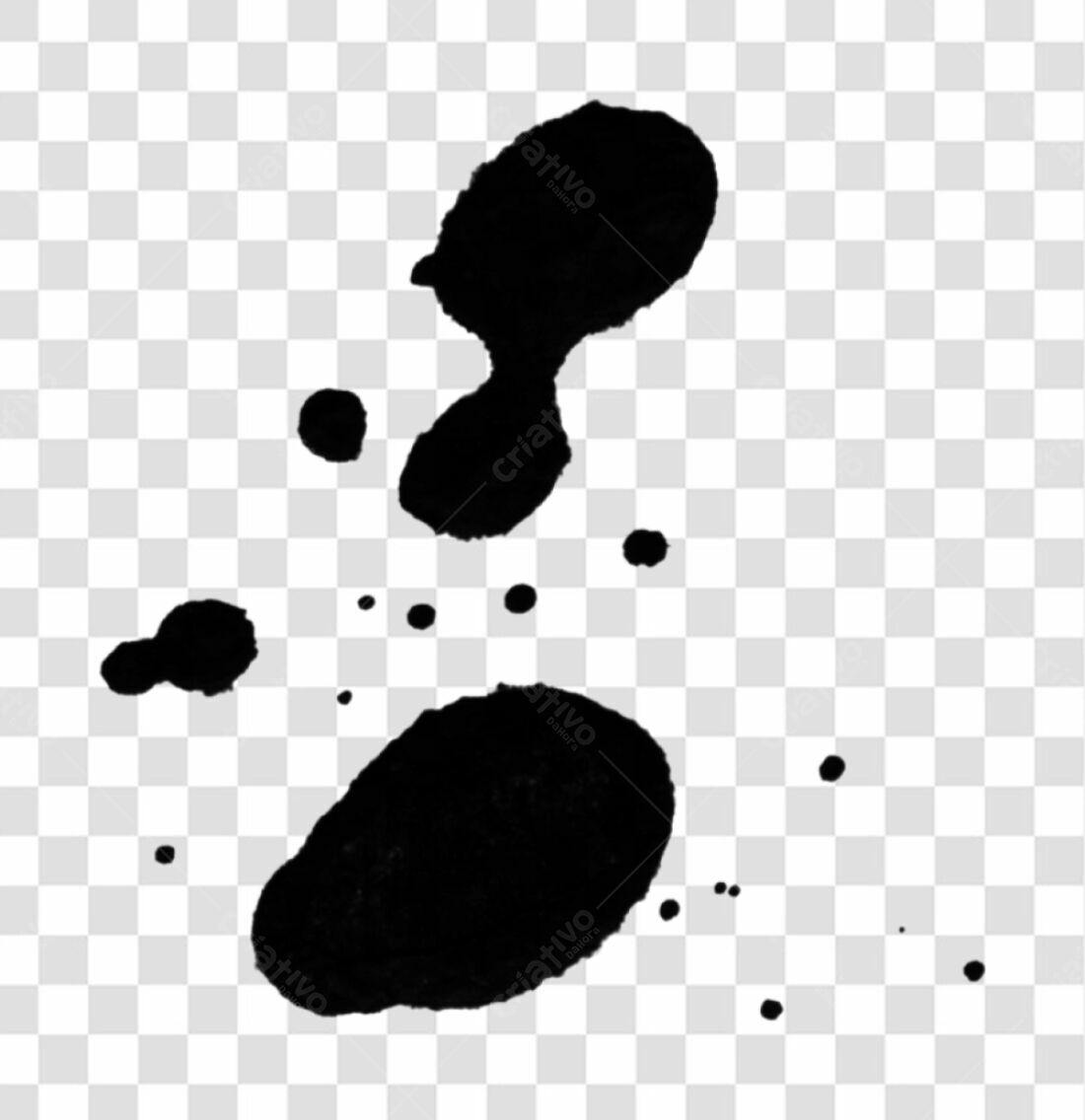 Icone de respingos de tinta preta PNG com fundo transparente