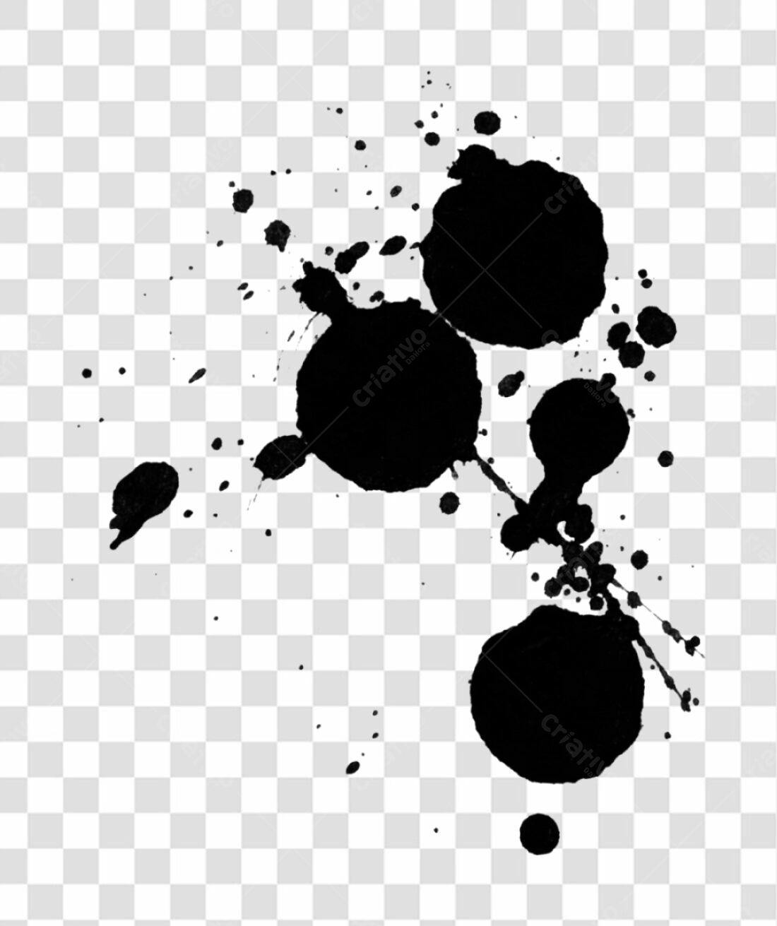 PNG Elemento gráfico abstrato manchas pretas com fundo transparente