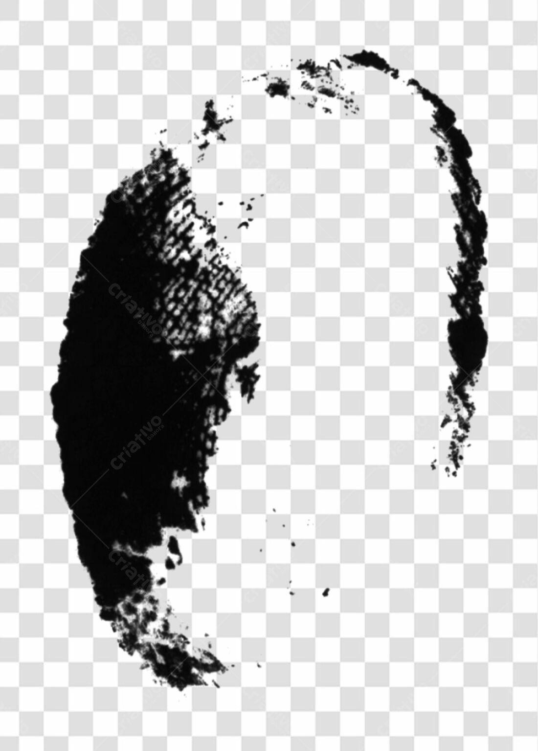 Icone abstrato em tinta preta PNG com fundo transparente