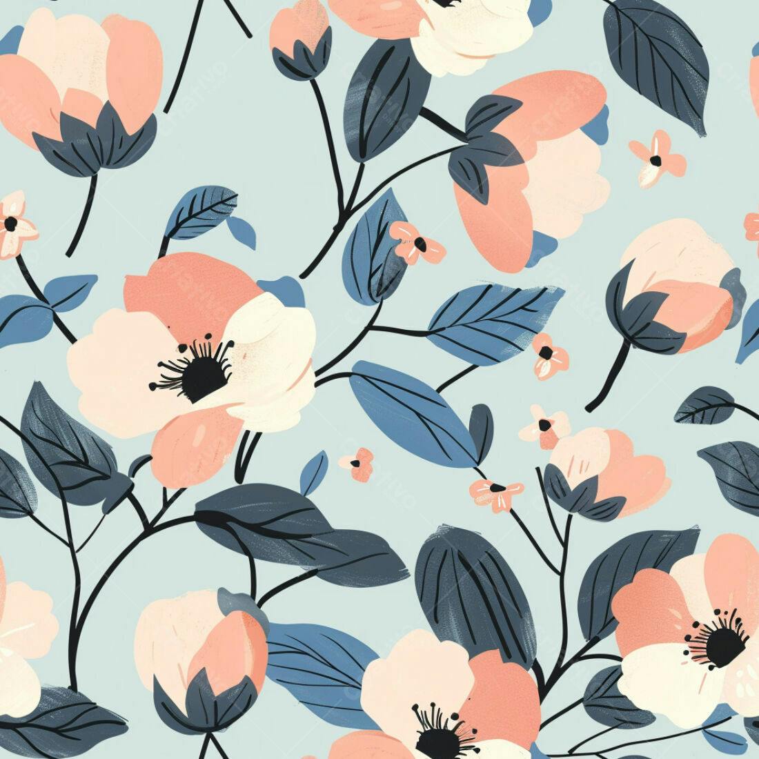 Textura floral romântica para papel de parede