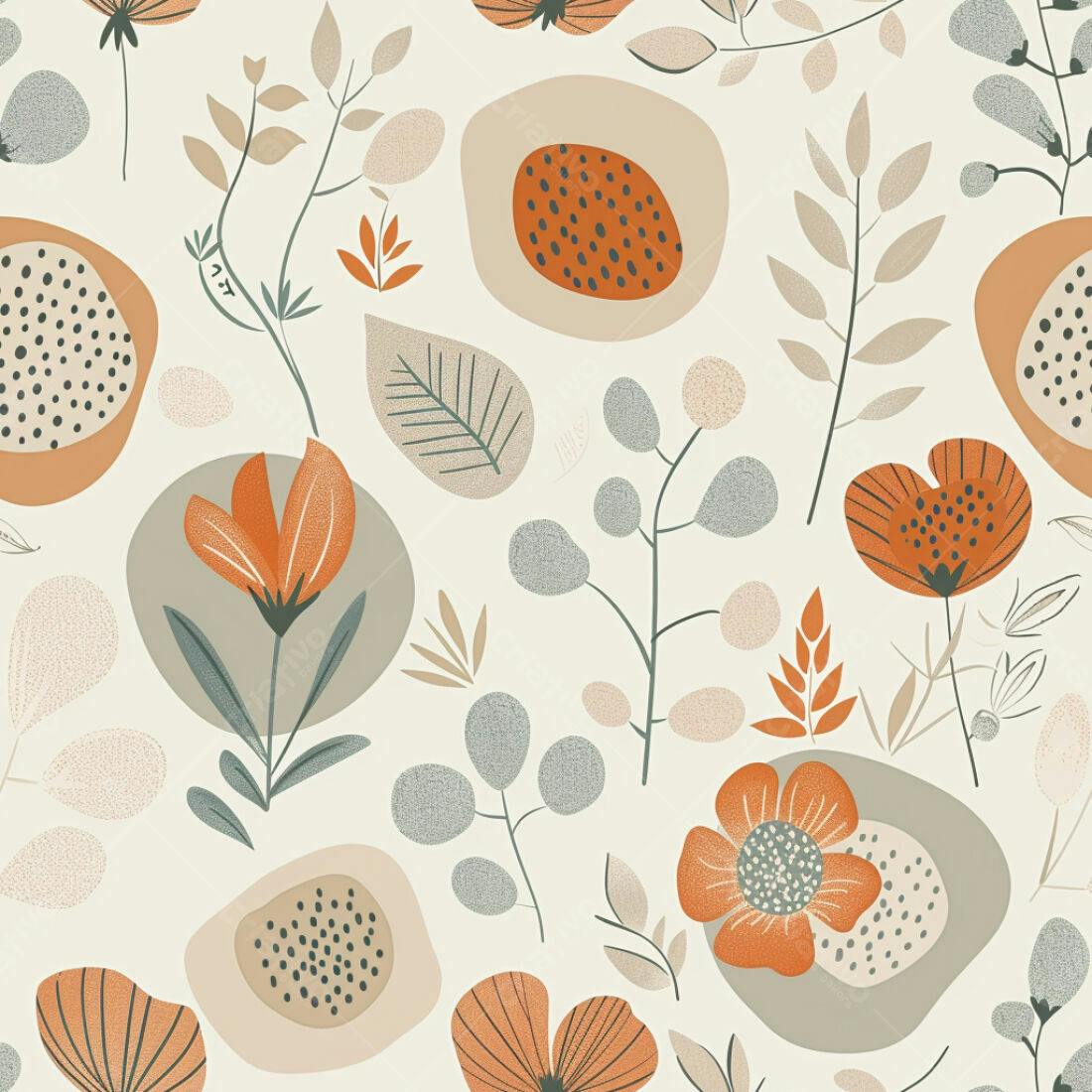 Textura floral boho para papel de parede