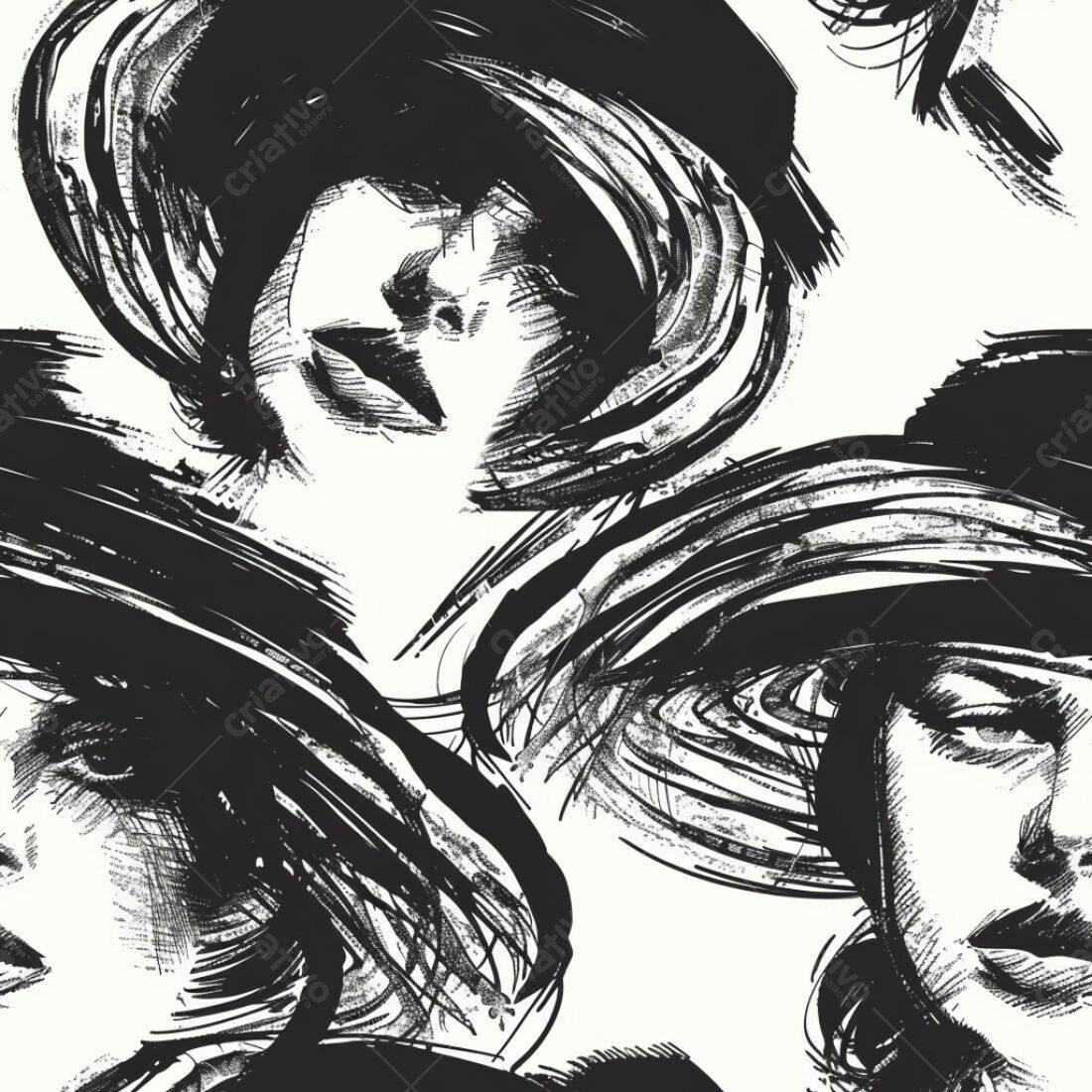 Textura Abstrata em Preto e Branco para Fundo