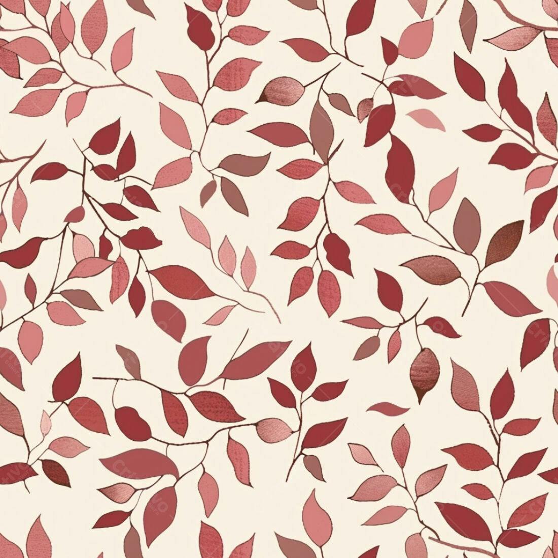 Textura Folhas Vermelhas para Papel de Parede