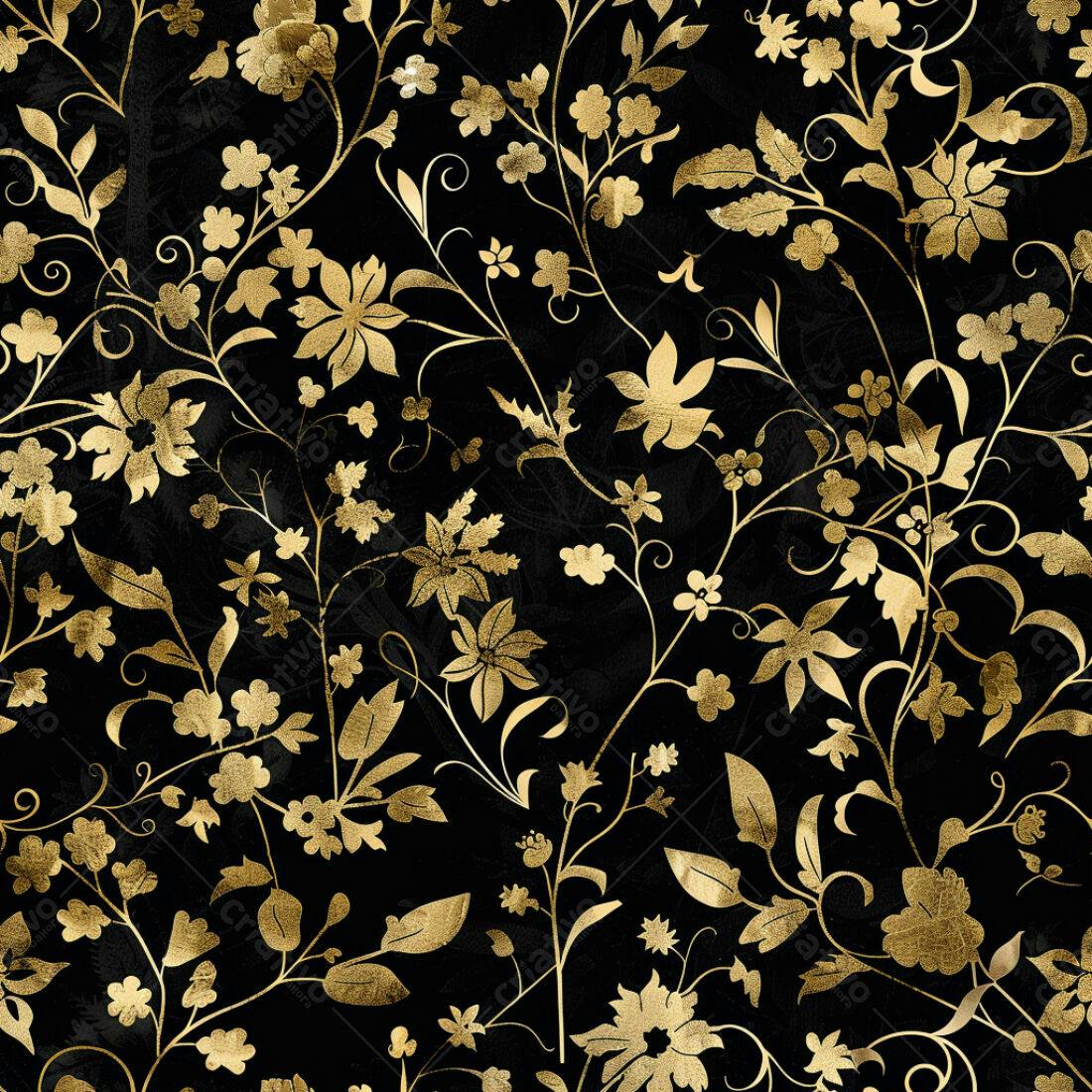 Textura floral dourada para papel de parede