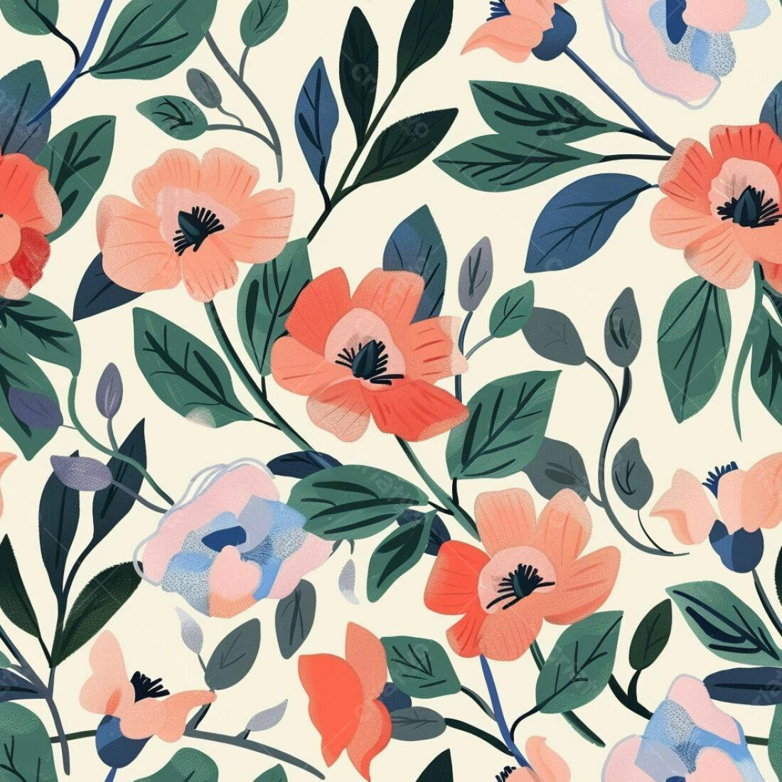 Textura floral romântica para papel de parede