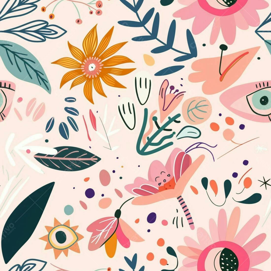 Textura Floral Abstrata para Fundo