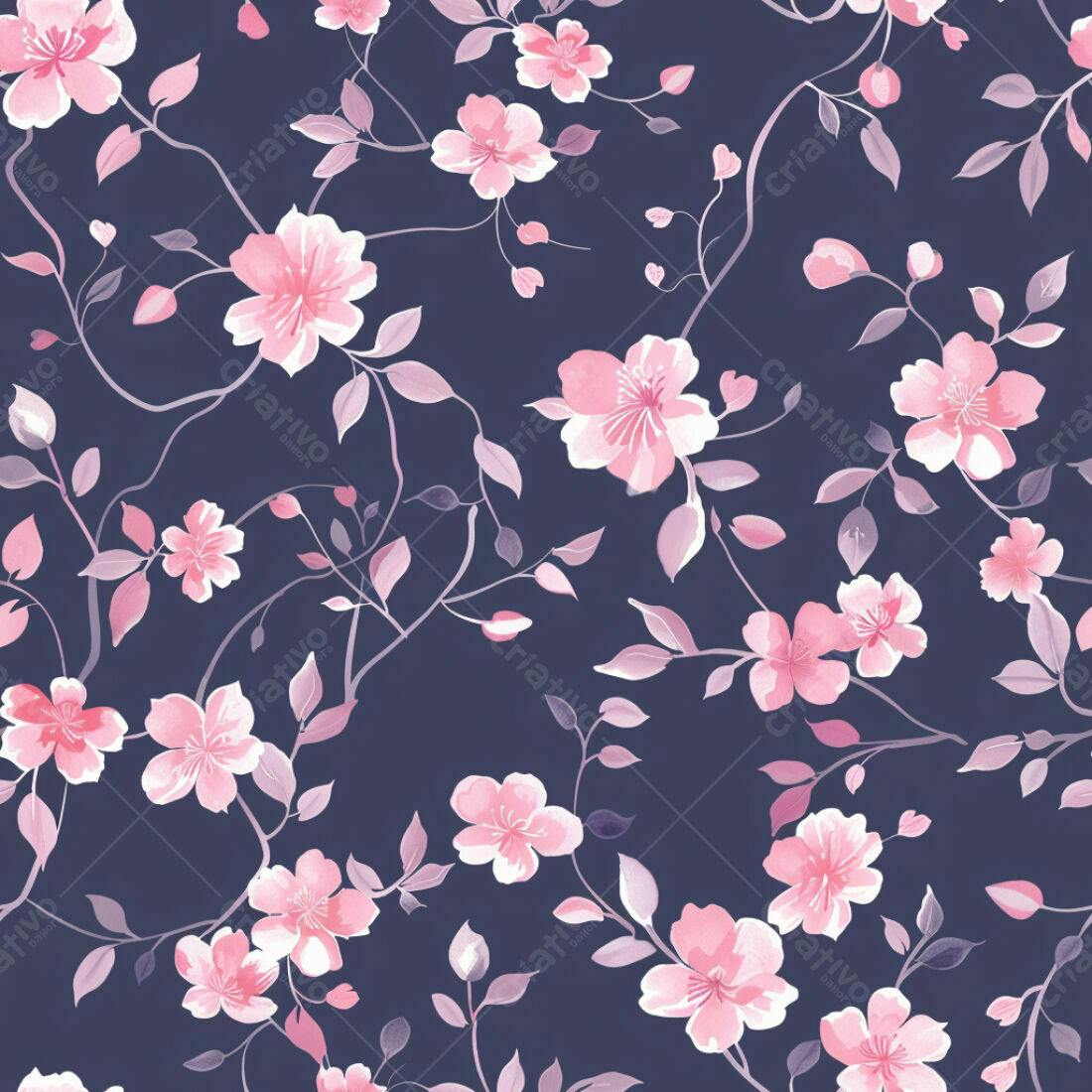 Textura floral rosa e azul para papel de parede
