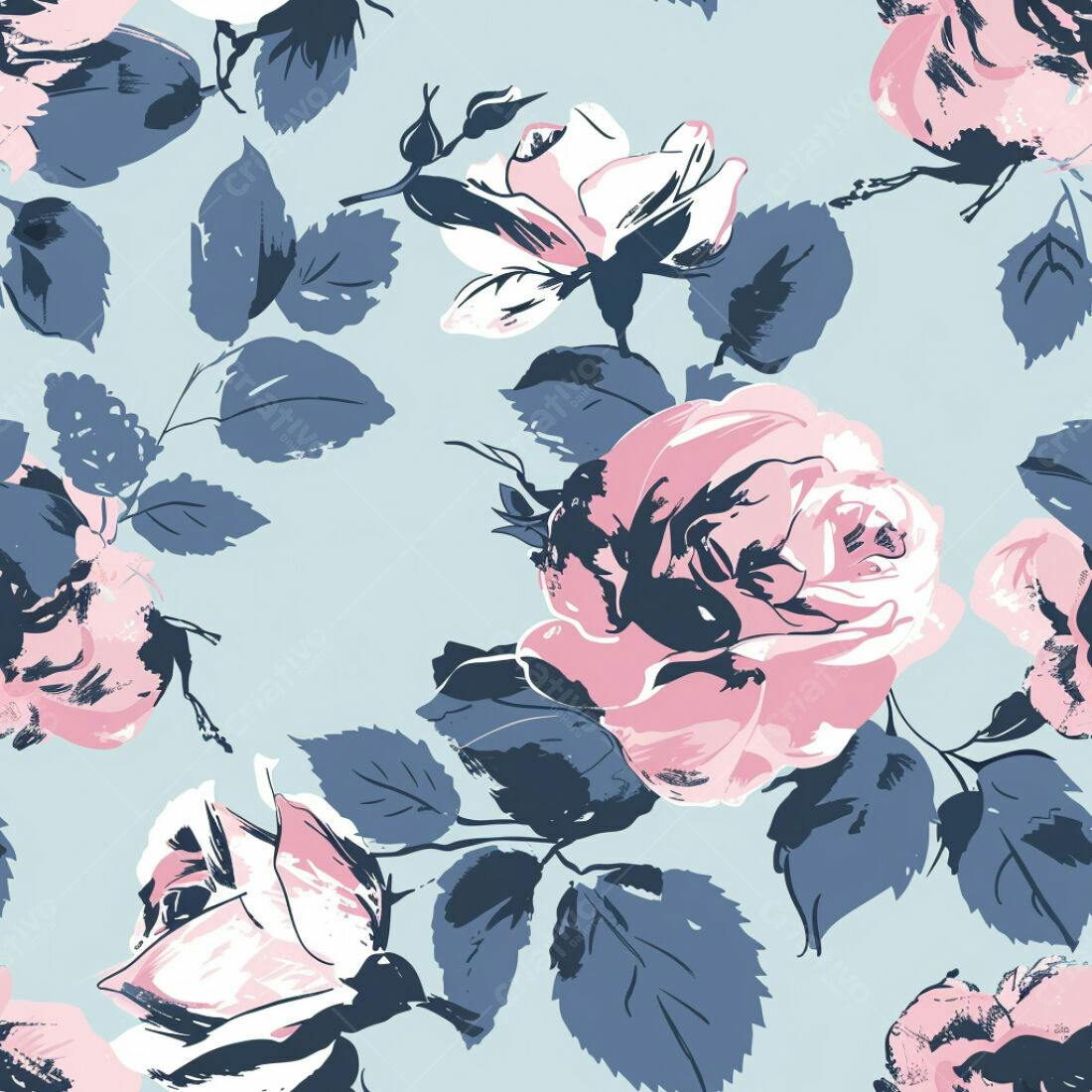Textura floral rosas pastel para papel de parede