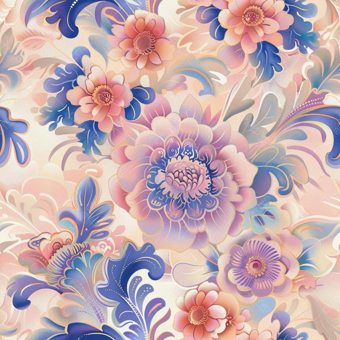 Textura Floral Romântica para Papel de Parede