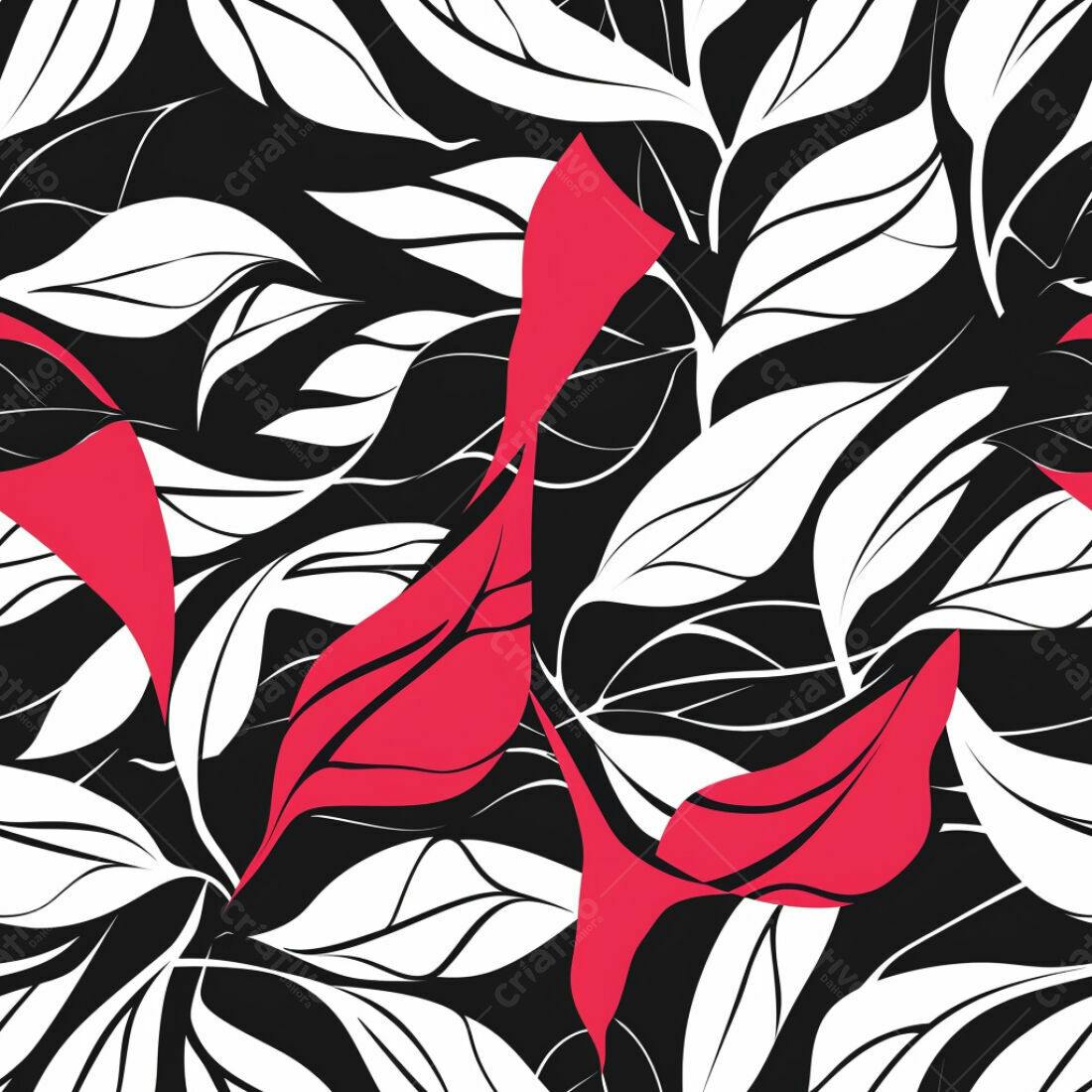 Textura Folhas Abstrato Vermelho e Branco para Fundo