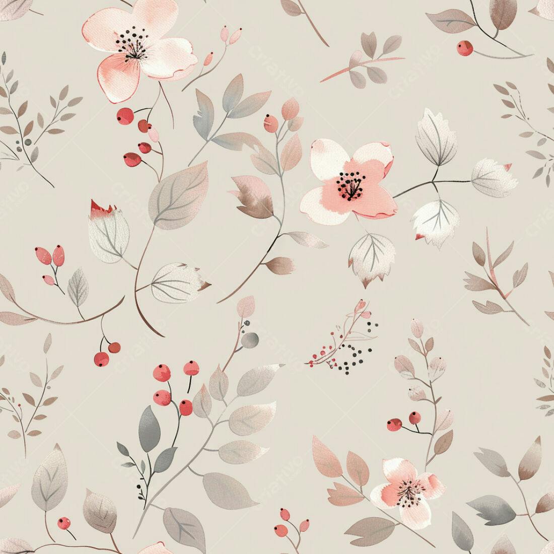 Textura Floral Delicada Rosa para Fundo