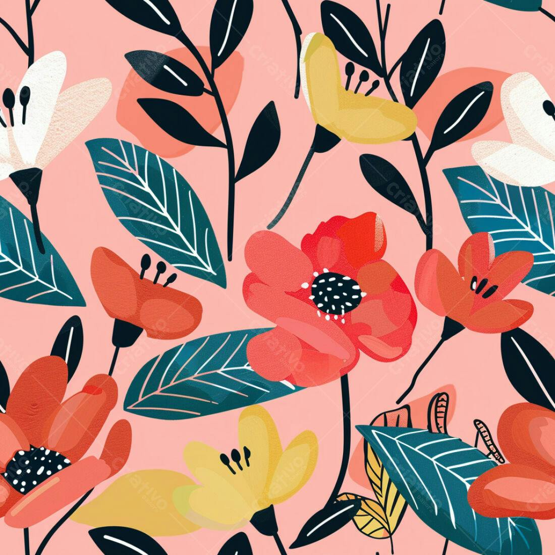 Textura floral colorida para fundo
