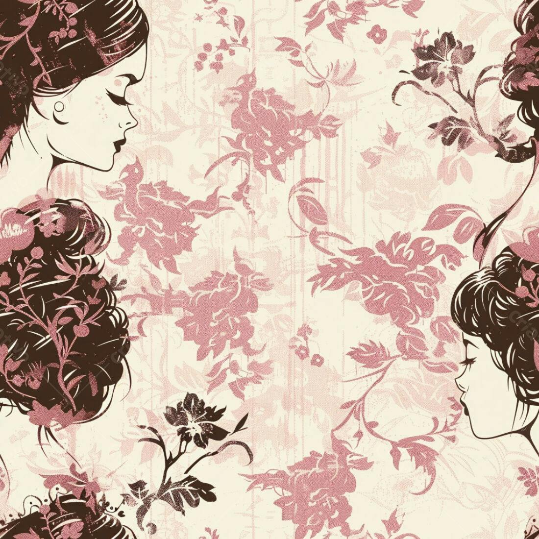 Textura Floral Vintage para Papel de Parede