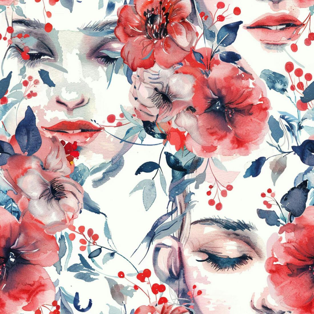 Textura Floral aquarela para papel de parede