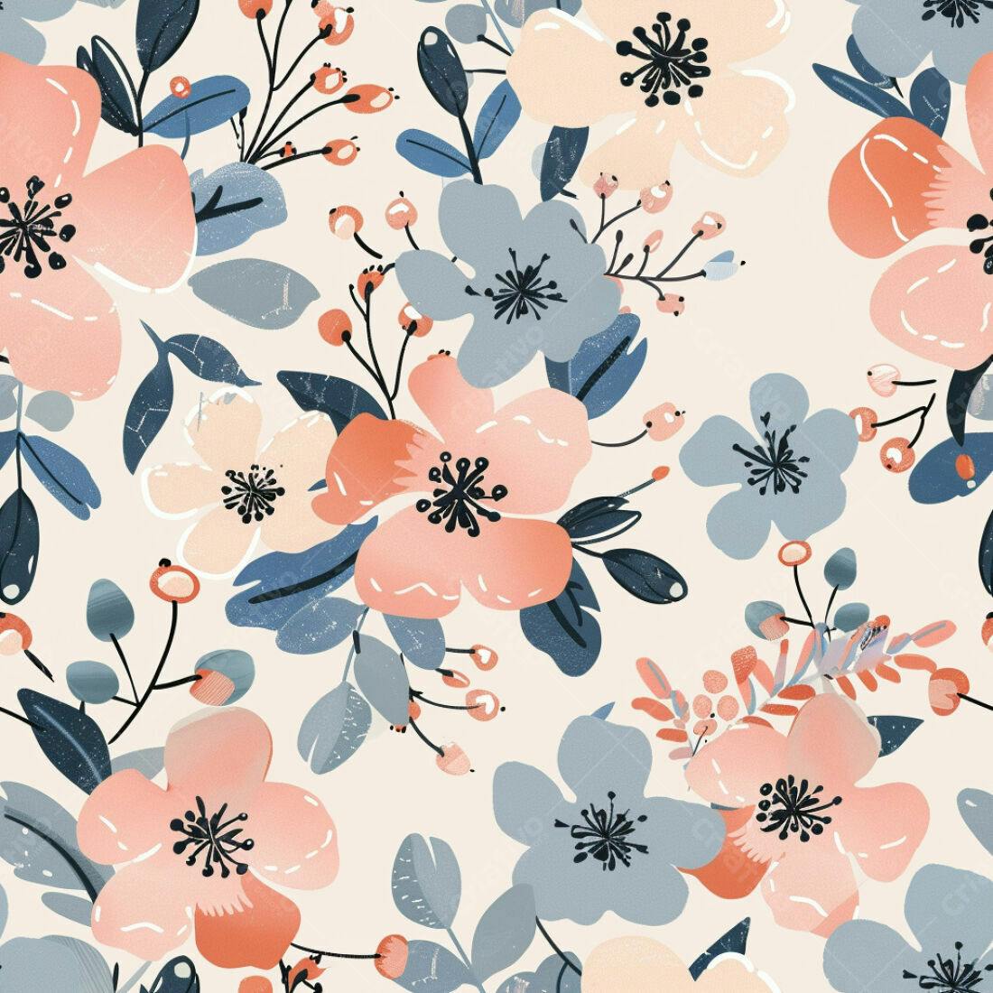 Textura floral romântica para papel de parede
