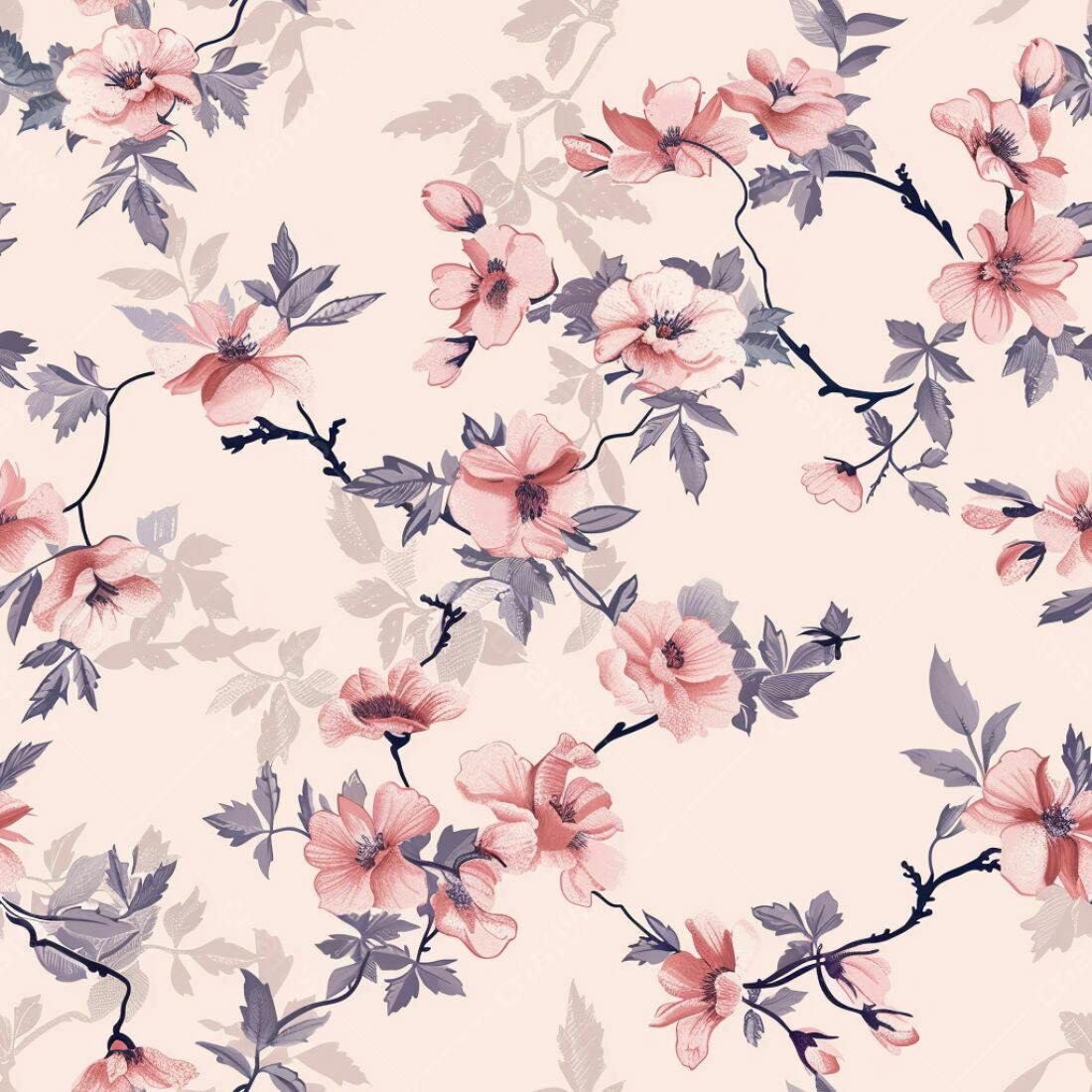 Textura floral romântica para papel de parede