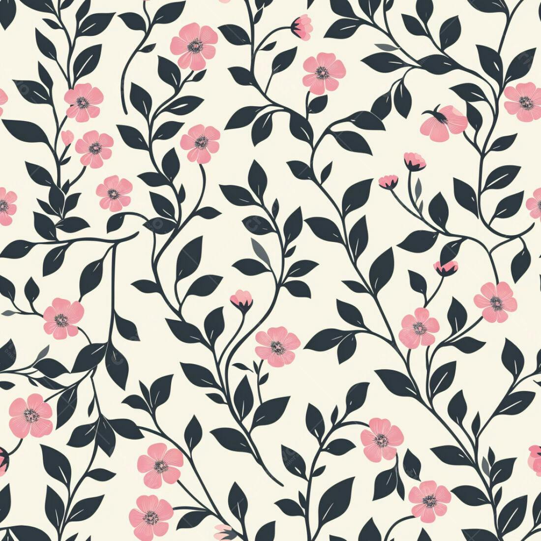Textura Floral Romântica para Papel de Parede
