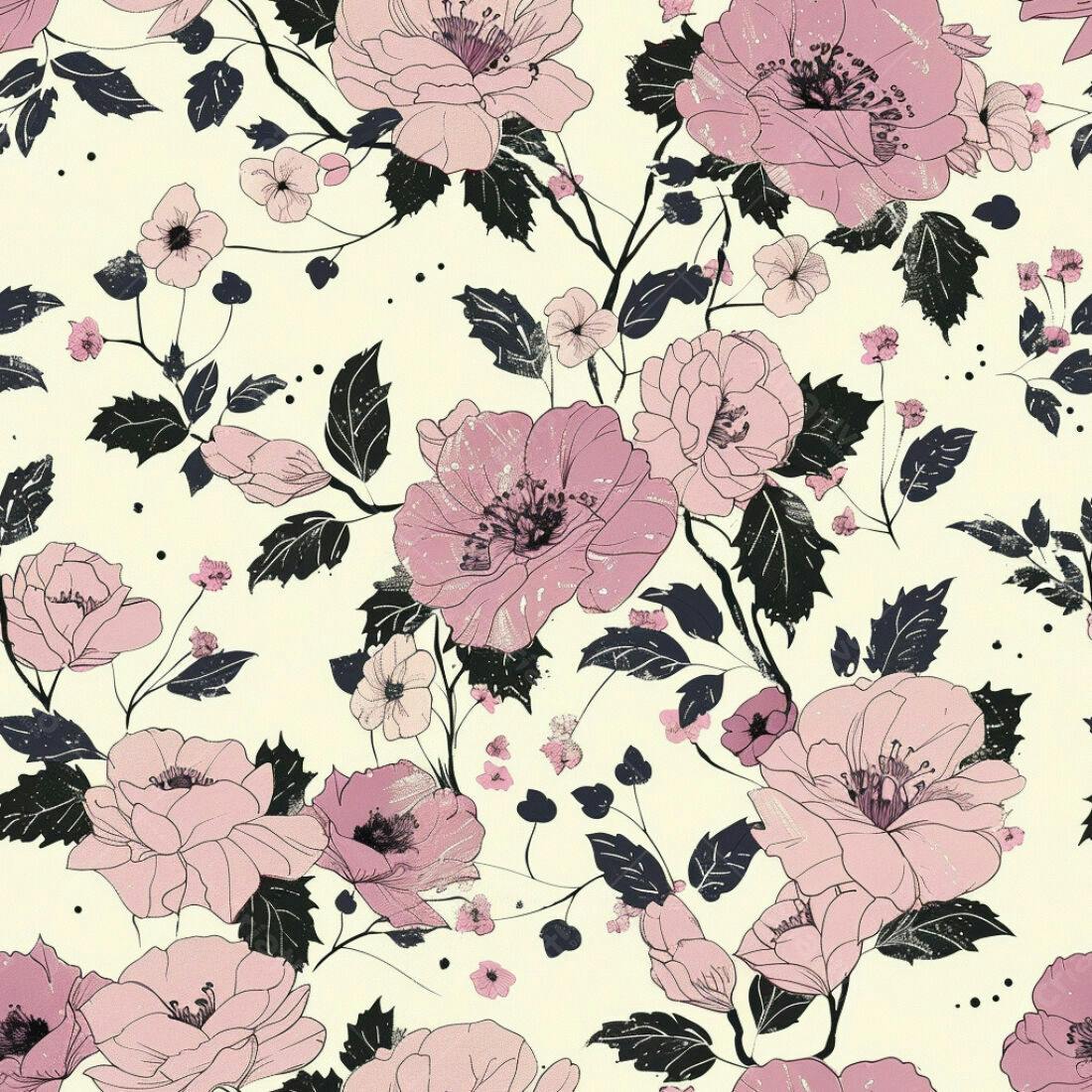 Textura floral romântica para papel de parede