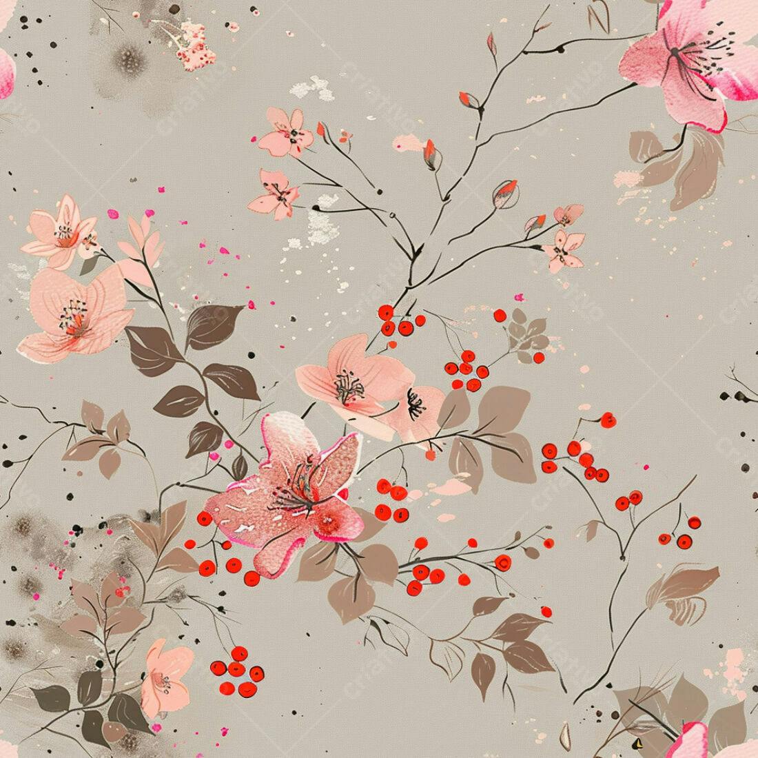 Textura floral romântica para papel de parede