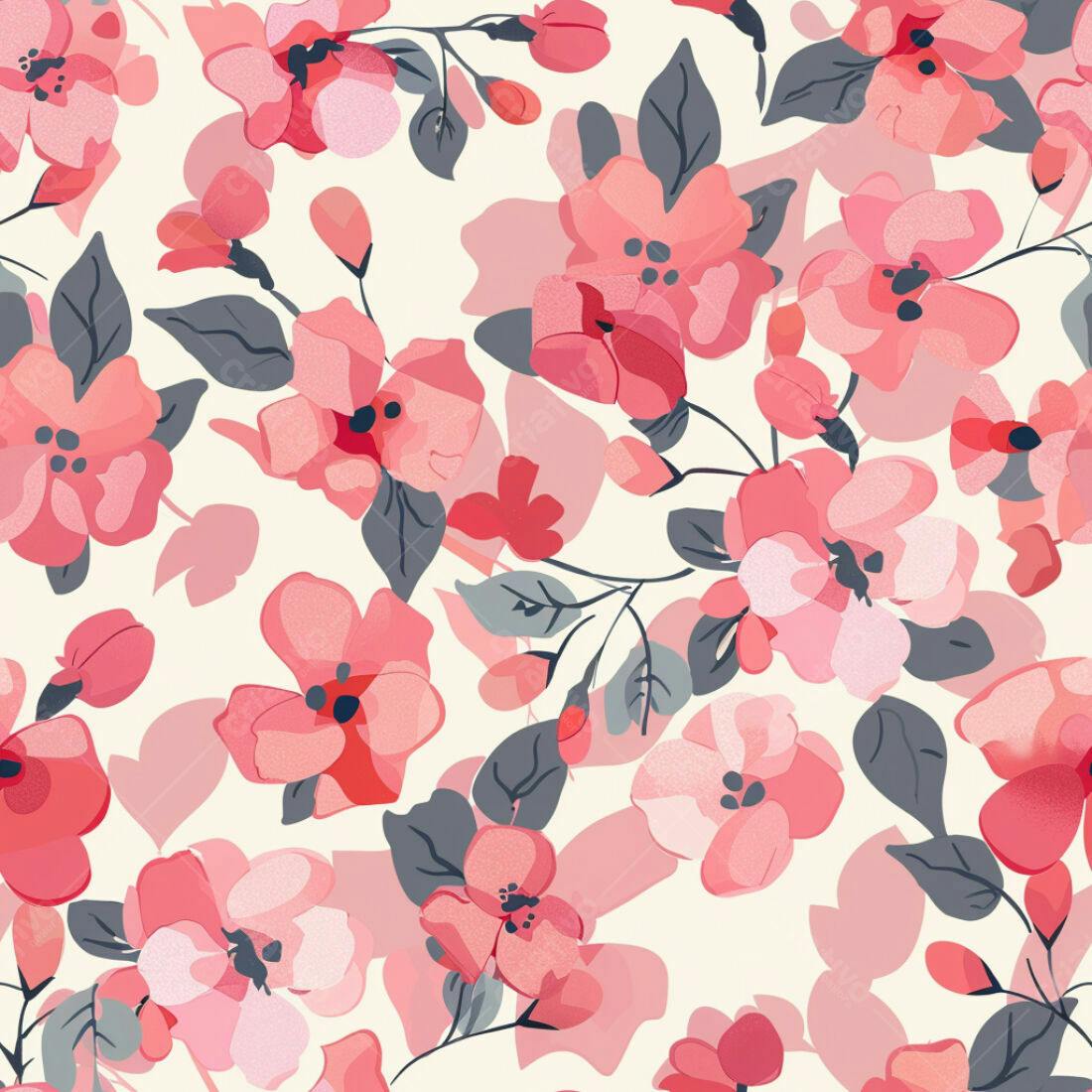 Textura floral rosa e cinza para papel de parede
