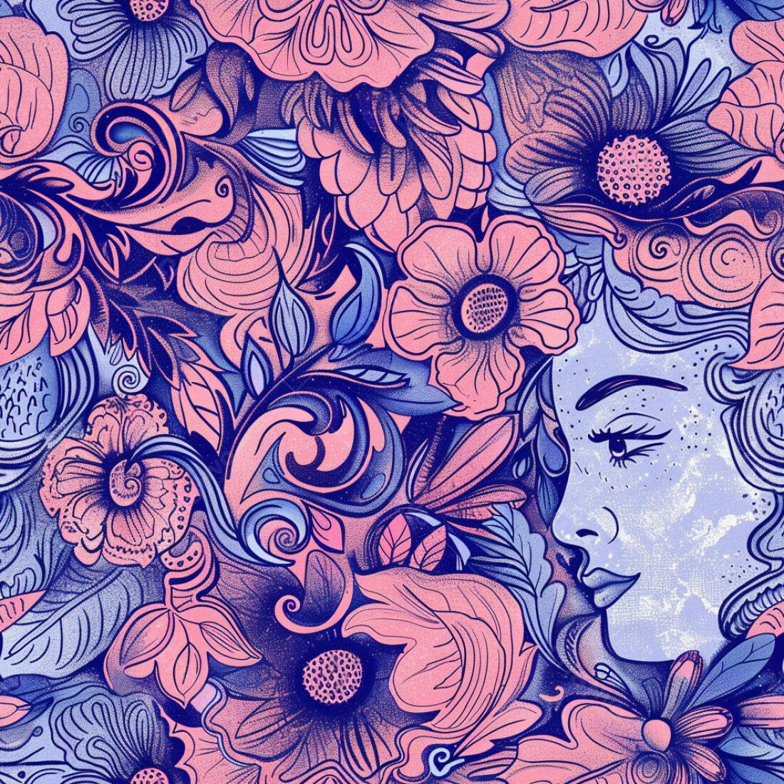 Textura floral romântica para papel de parede