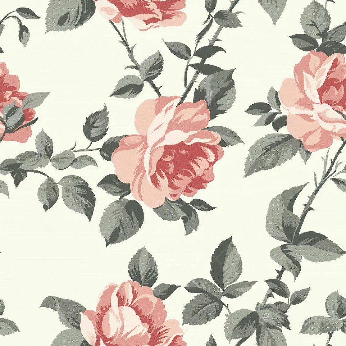 Textura floral rosas para papel de parede
