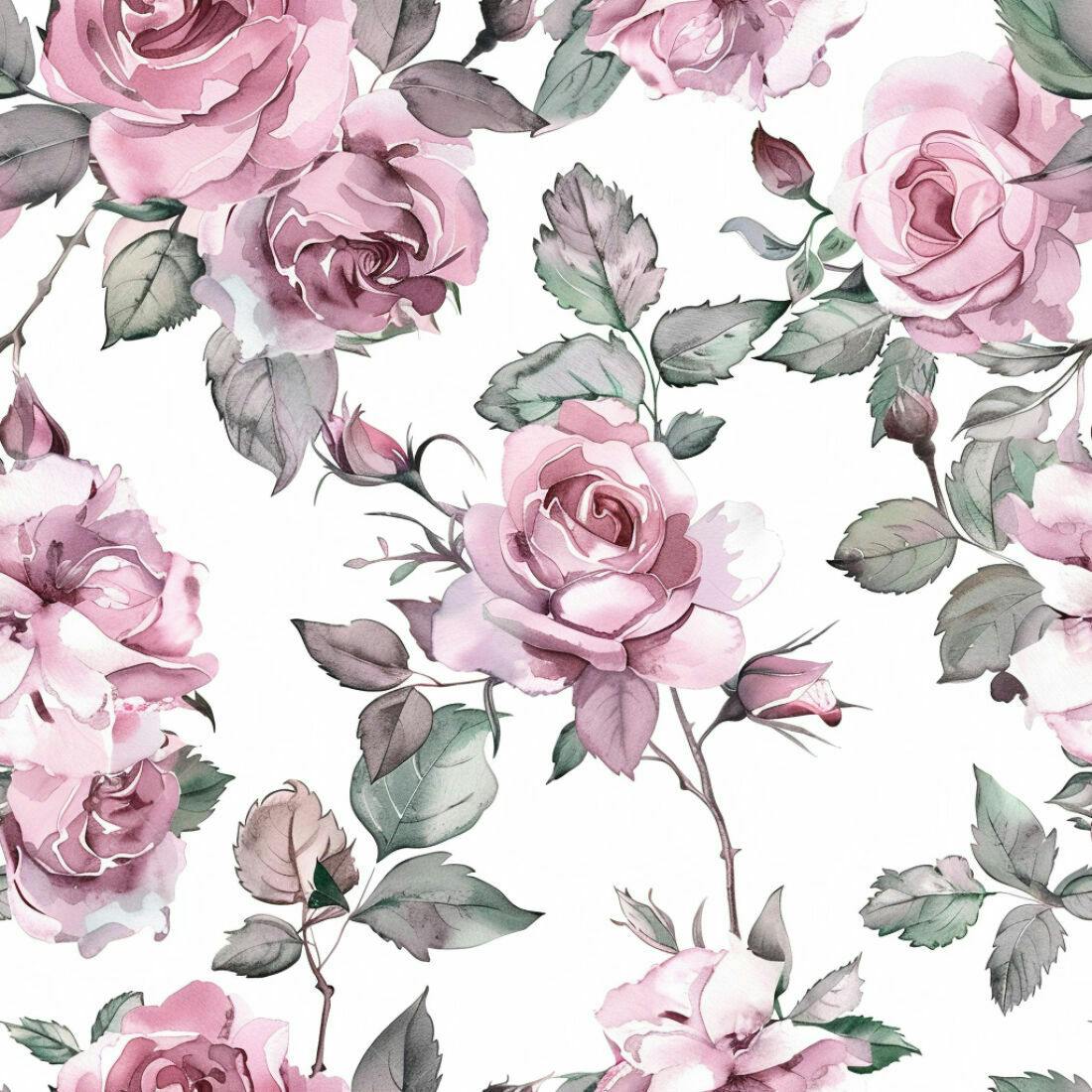 Textura Rosas Vintage para Papel de Parede