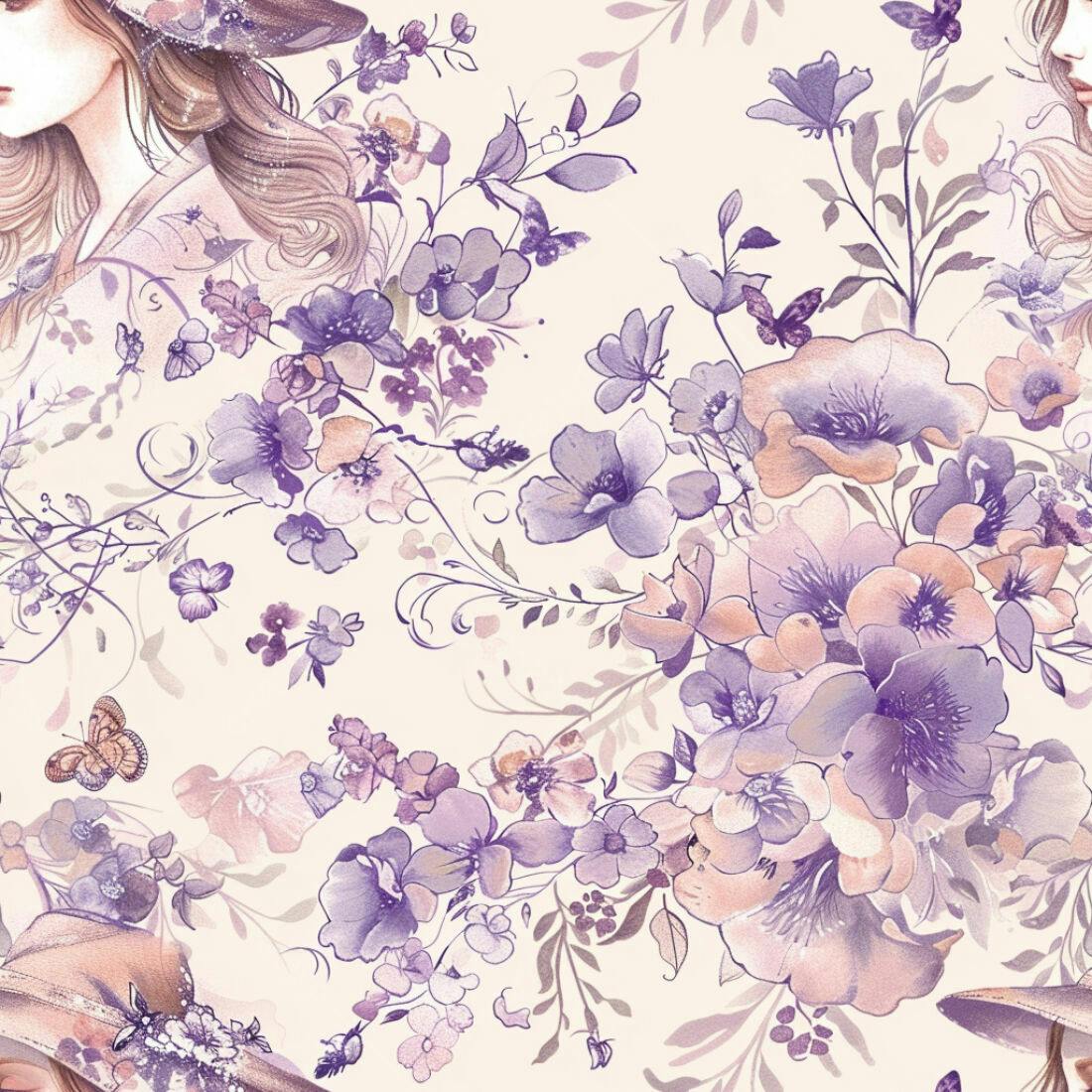 Textura floral romântica para papel de parede