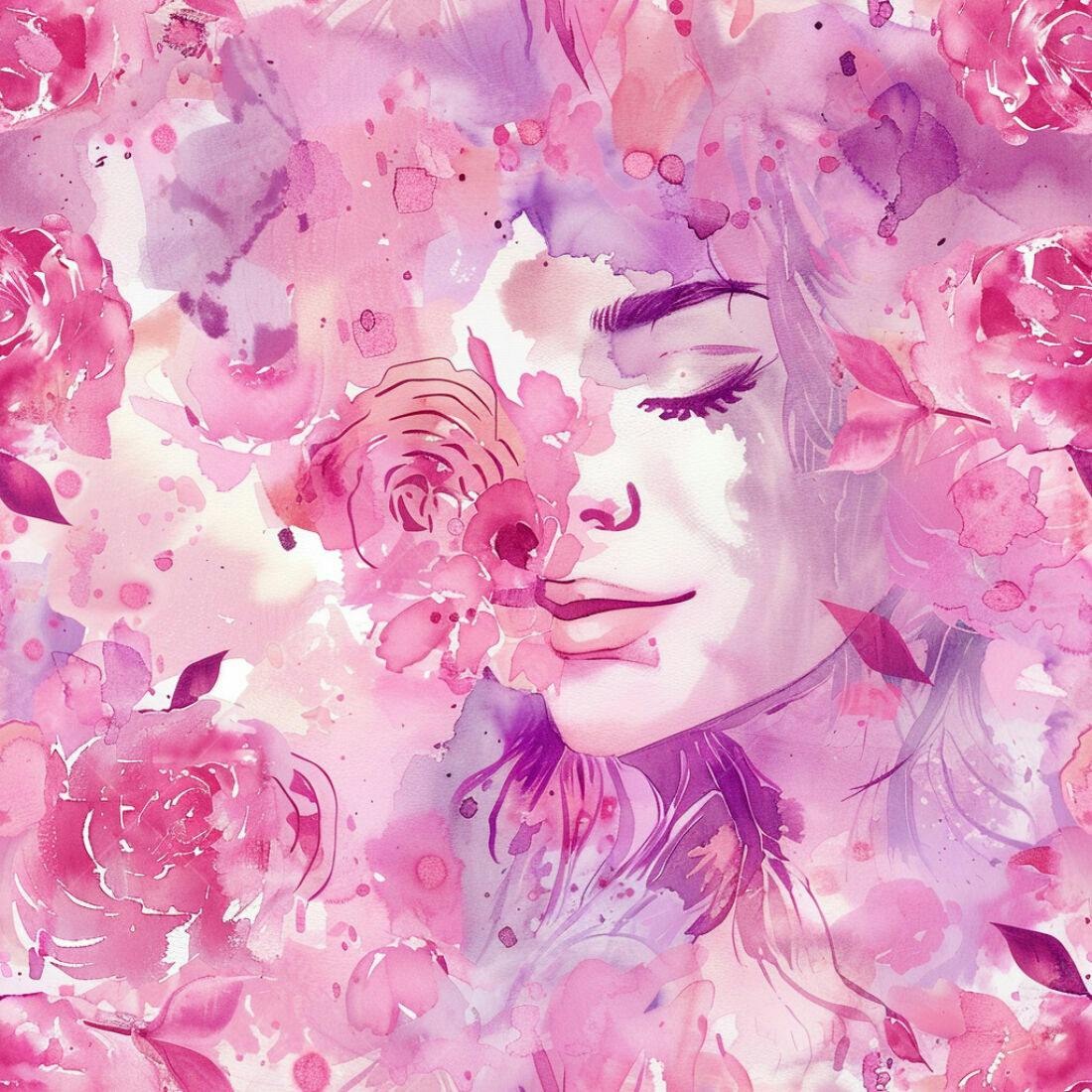 Textura aquarela floral rosa para fundo