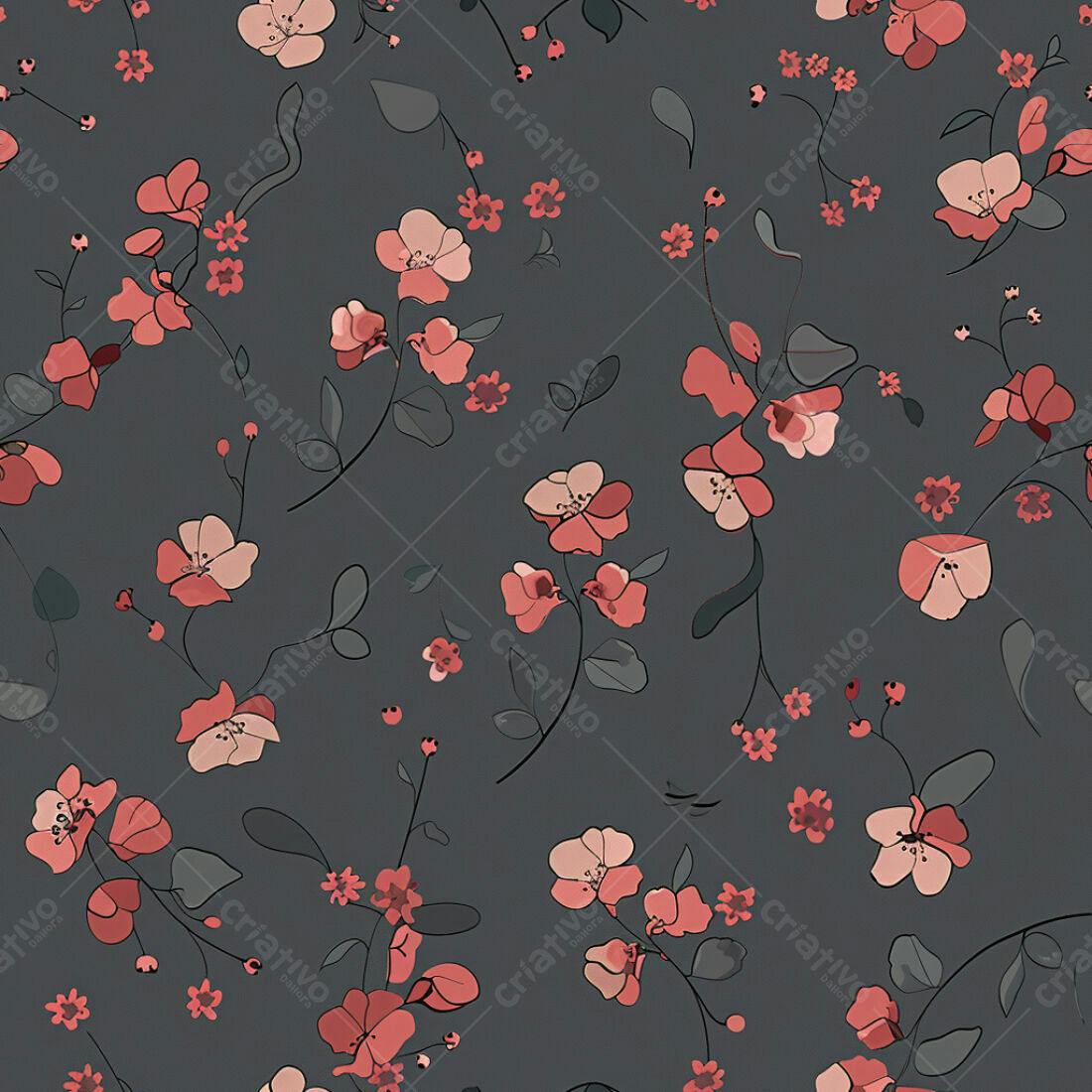 Textura Floral Romântica para Papel de Parede