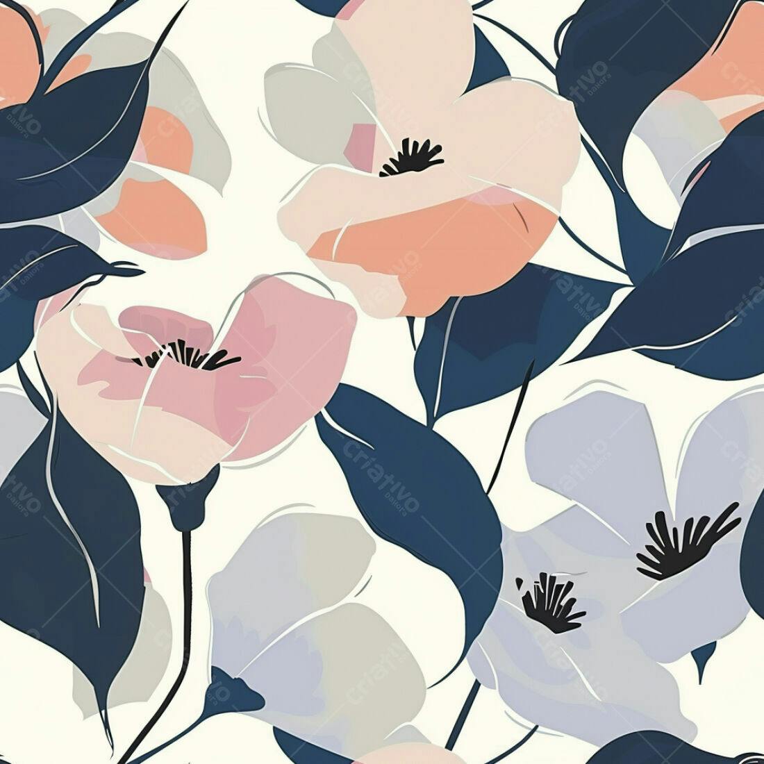 Textura Floral Abstrato Pastel para Fundo