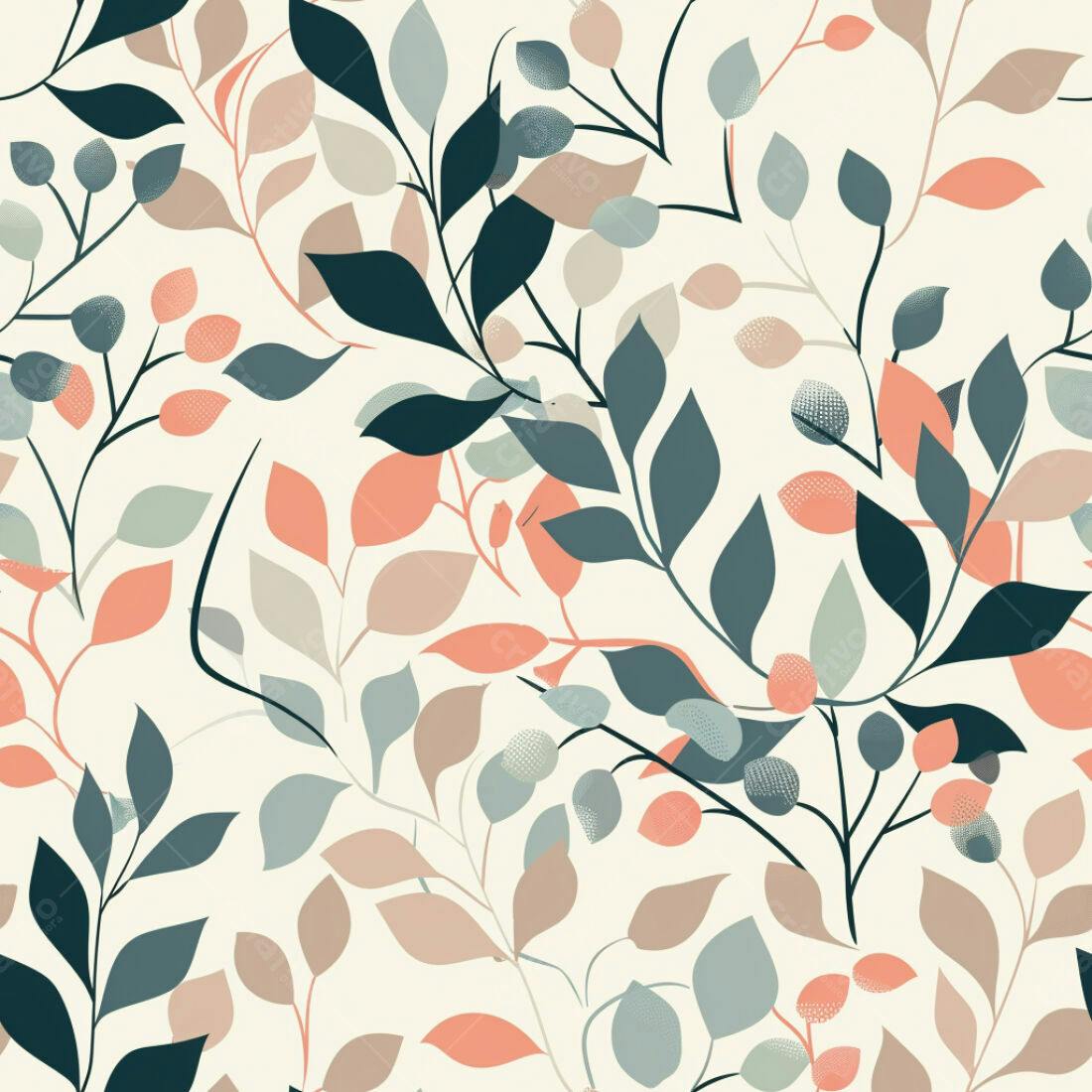 Textura Folhas Botânicas para Fundo