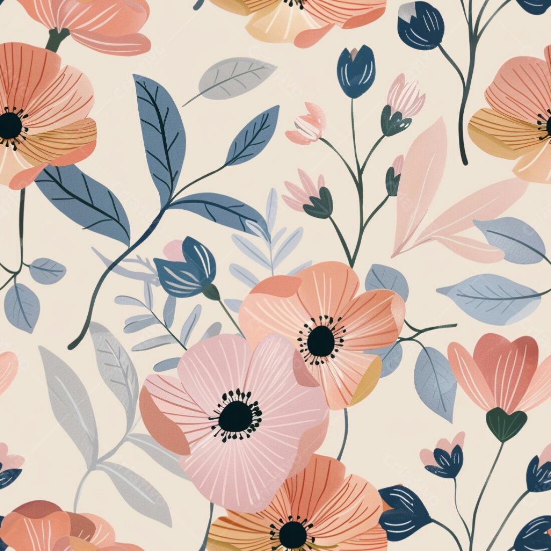 Textura floral romântica para papel de parede