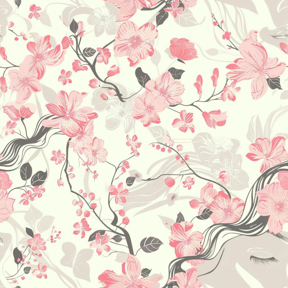 Textura Floral Rosa Pastel para Papel de Parede