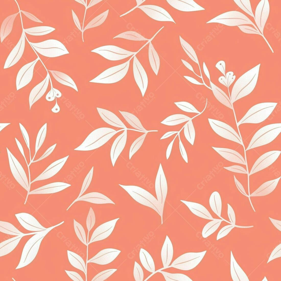 Textura Folhagem Branca para Fundo Coral