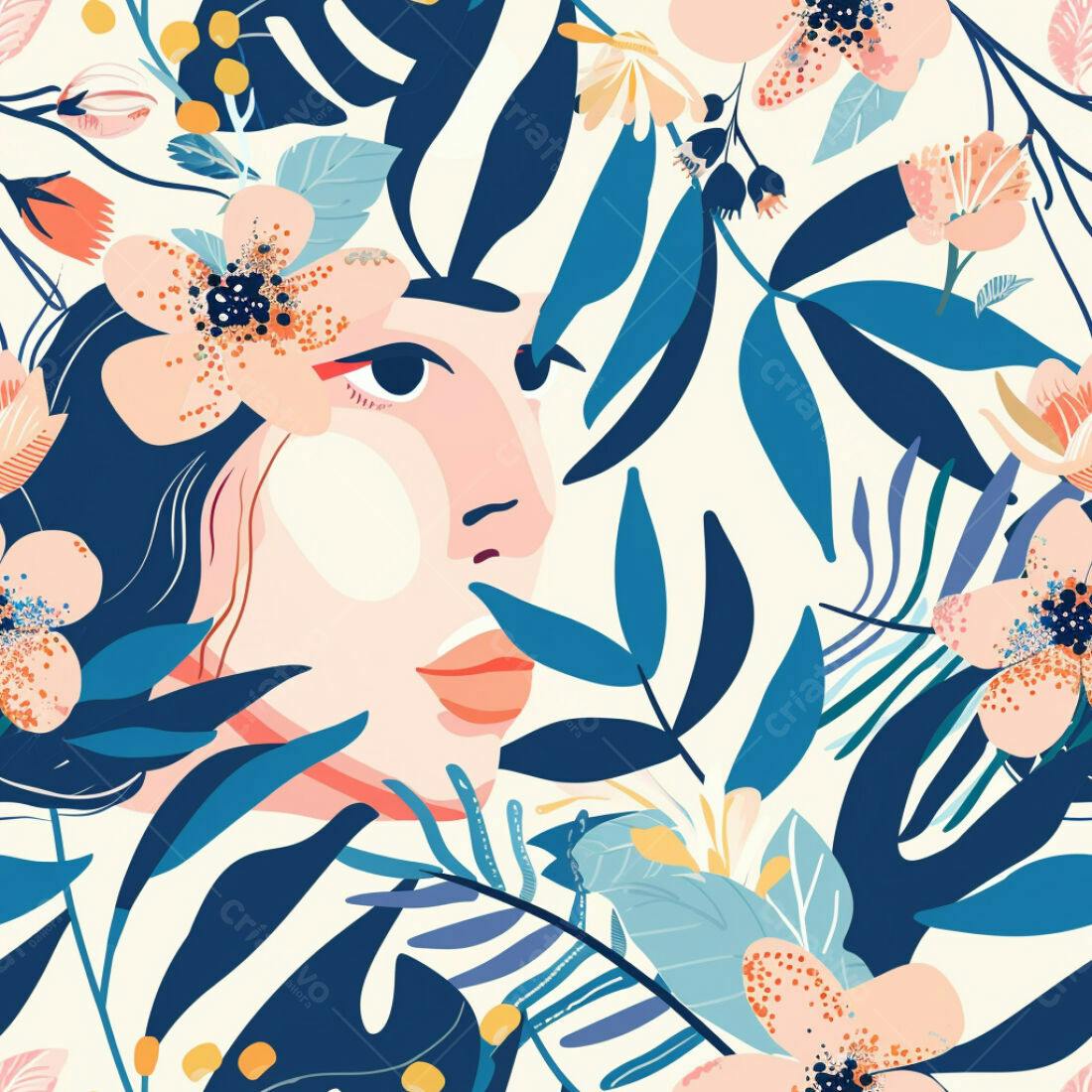Textura Floral Tropical para Fundo