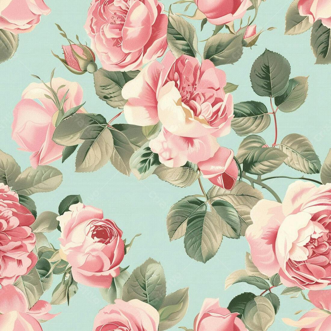 Textura floral rosas para papel de parede
