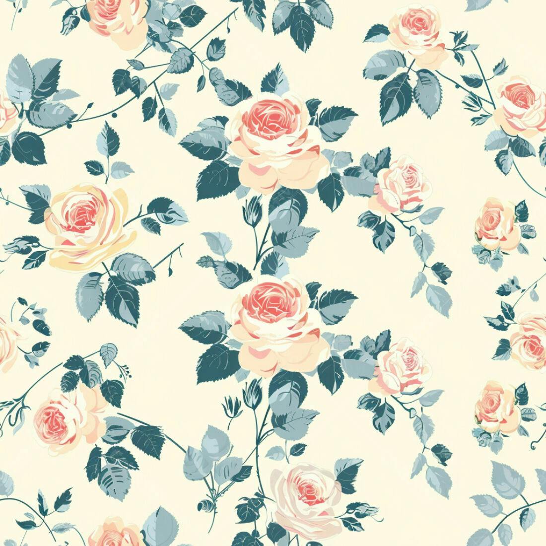 Textura floral rosas pastel para papel de parede