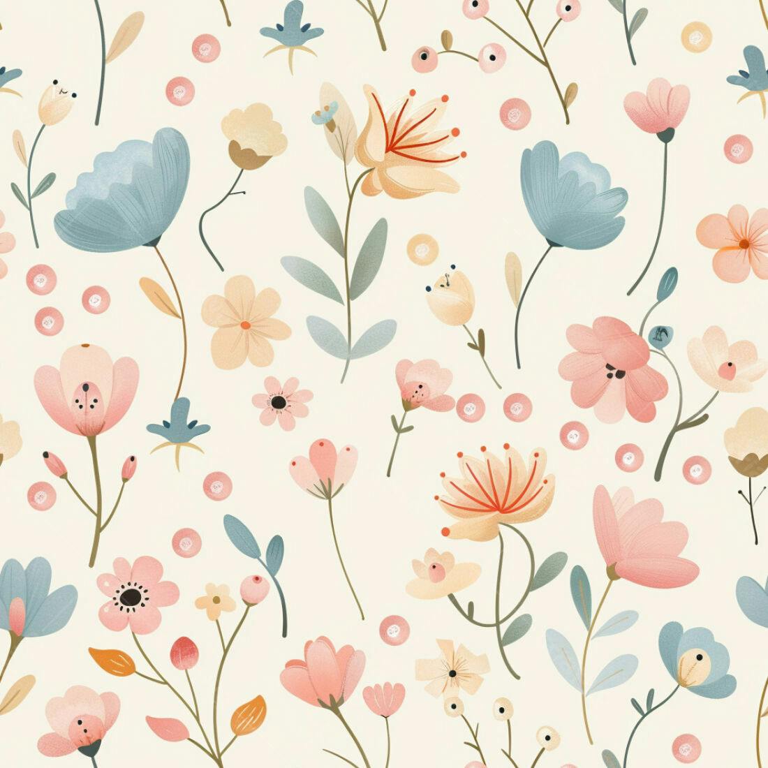 Textura Floral Delicada para Papel de Parede